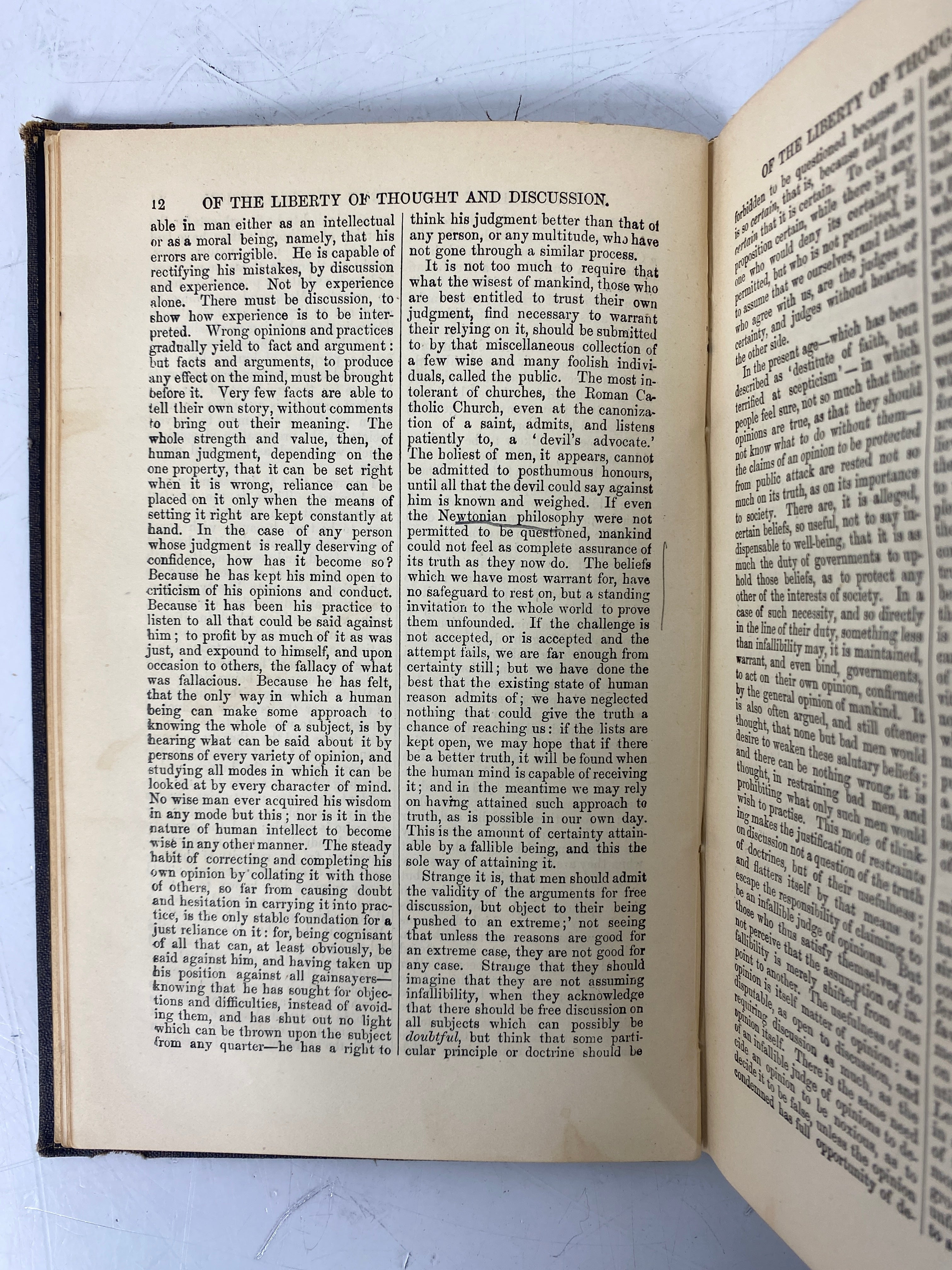 On Liberty John Stuart Mill 1892 People's Edition Antique Ex-Library HC