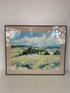 Framed Field with Flowers in a Small Town Scene Art by Nell Revel