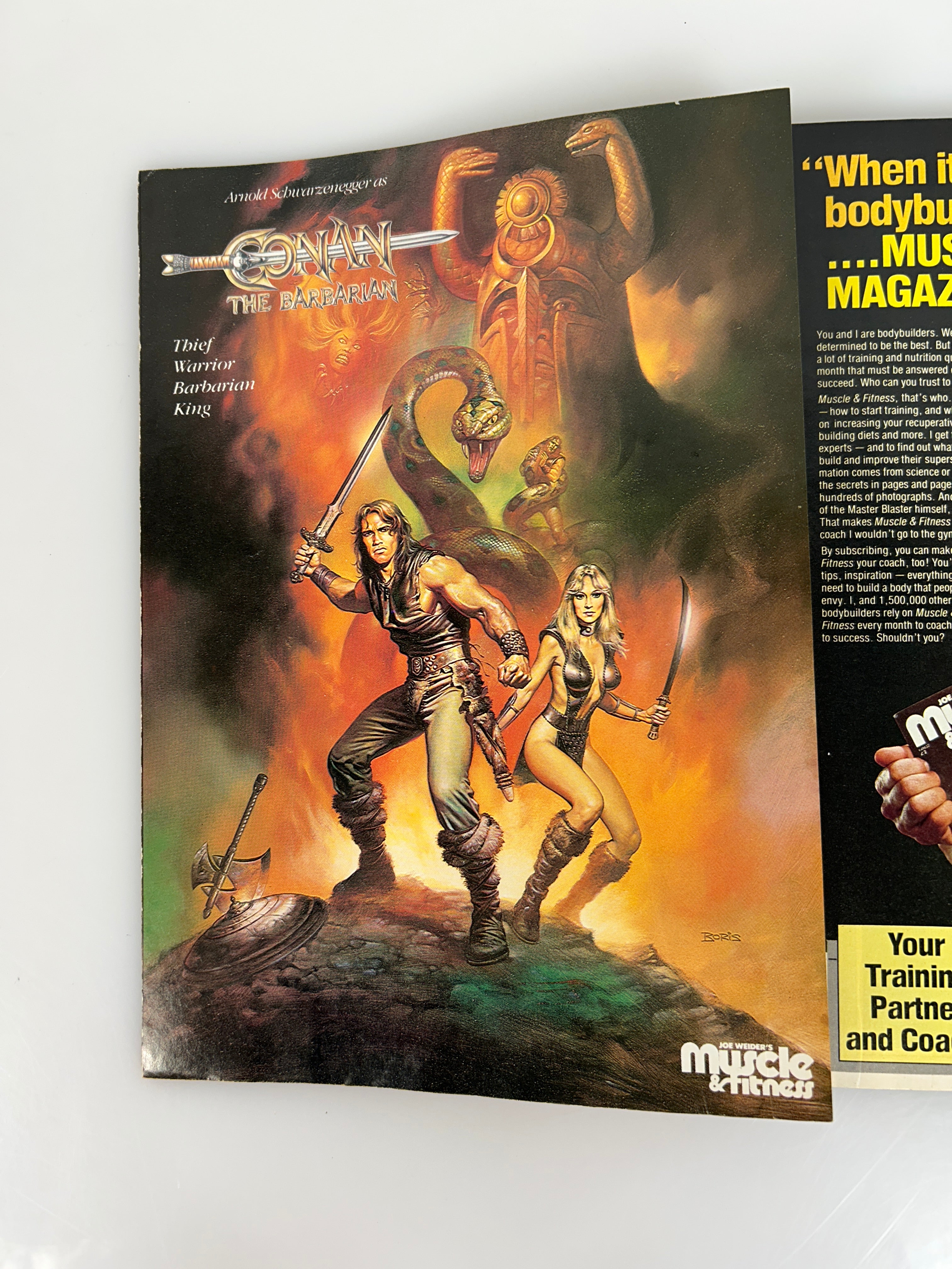 Muscle & Fitness bodybuilding magazine Arnold Schwarzenegger as Conan July 1982