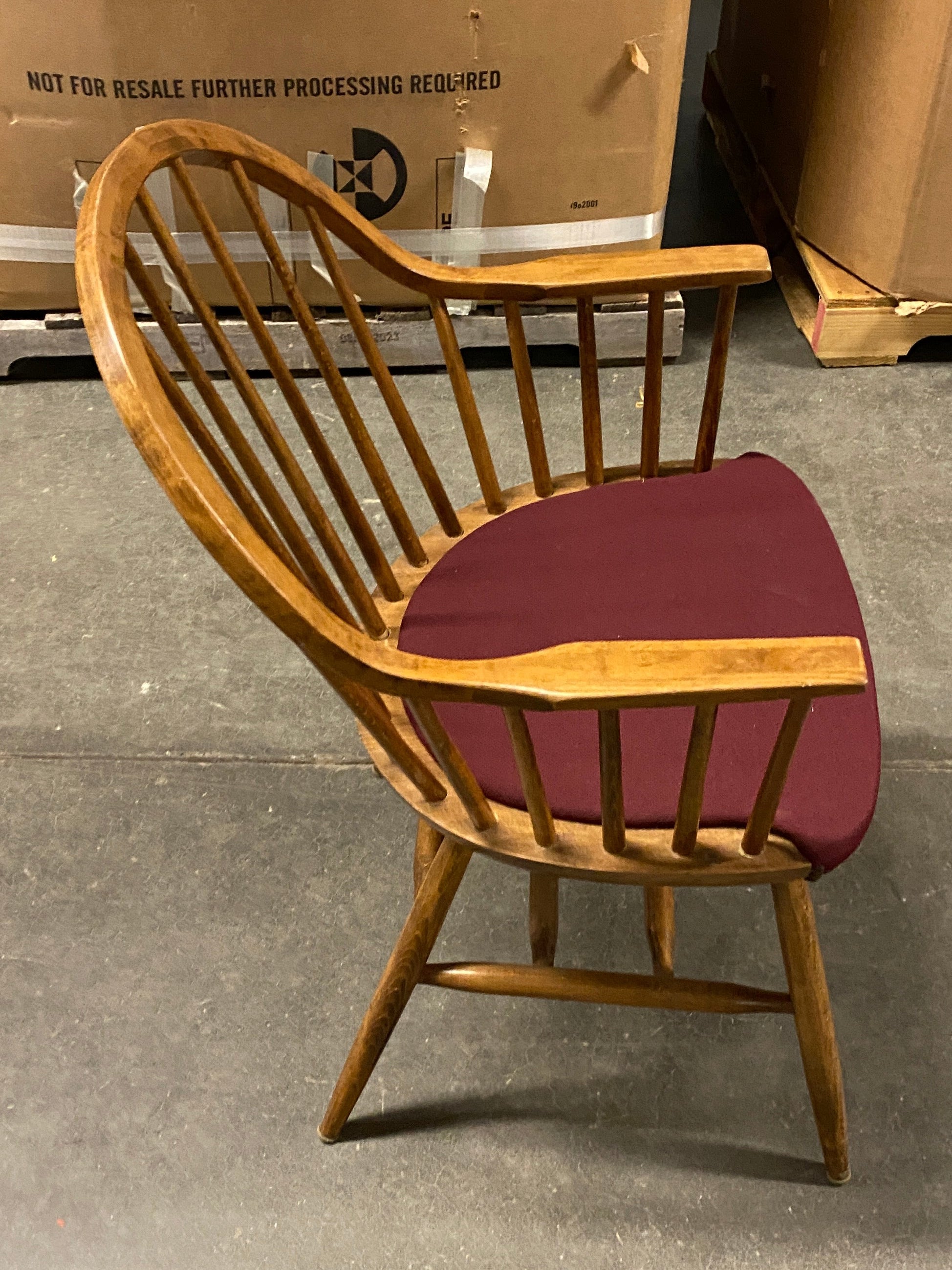 Gar Products Red Upholstered Wooden Frame Chair