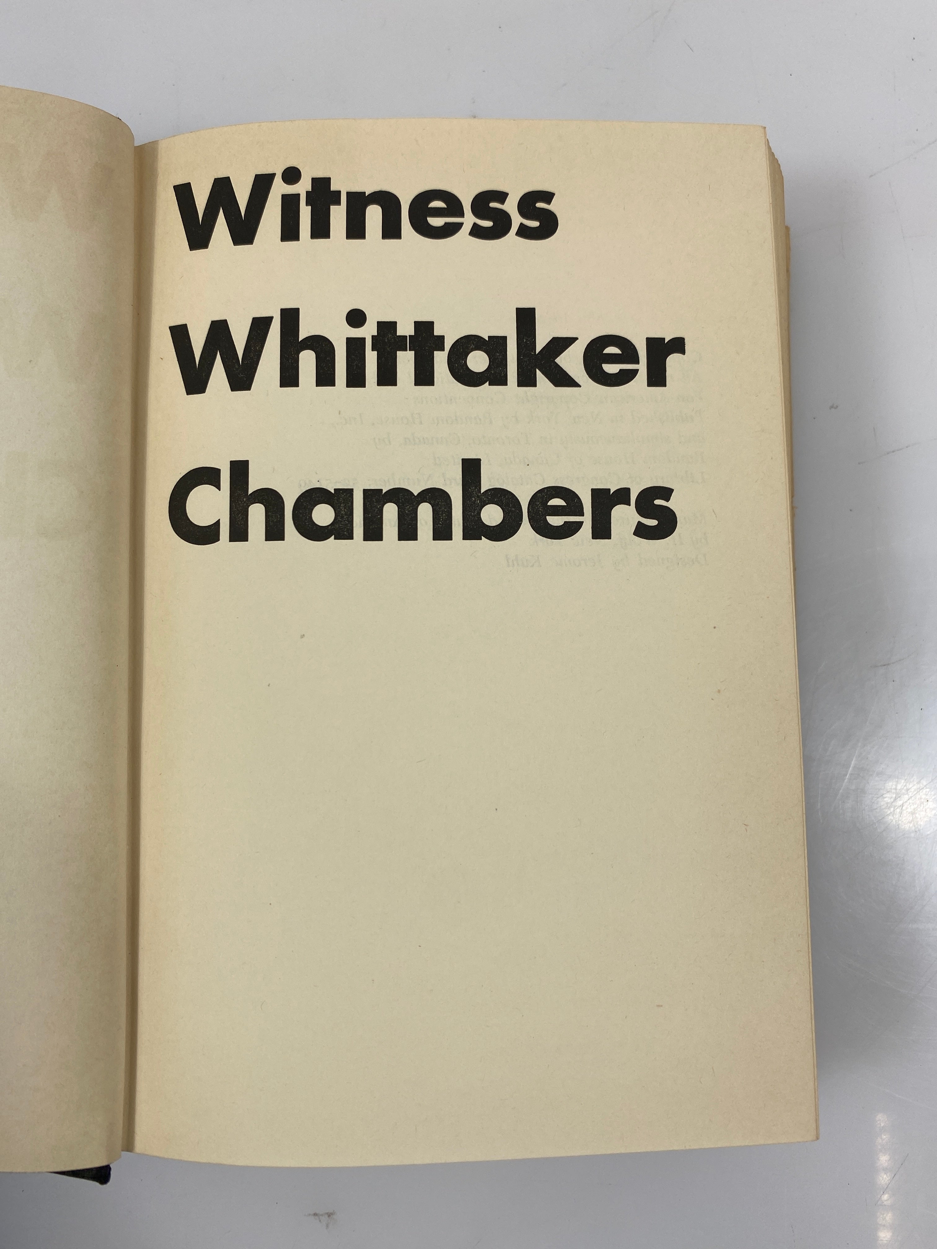 Witness by Whittaker Chambers Random House 1952 HCDJ