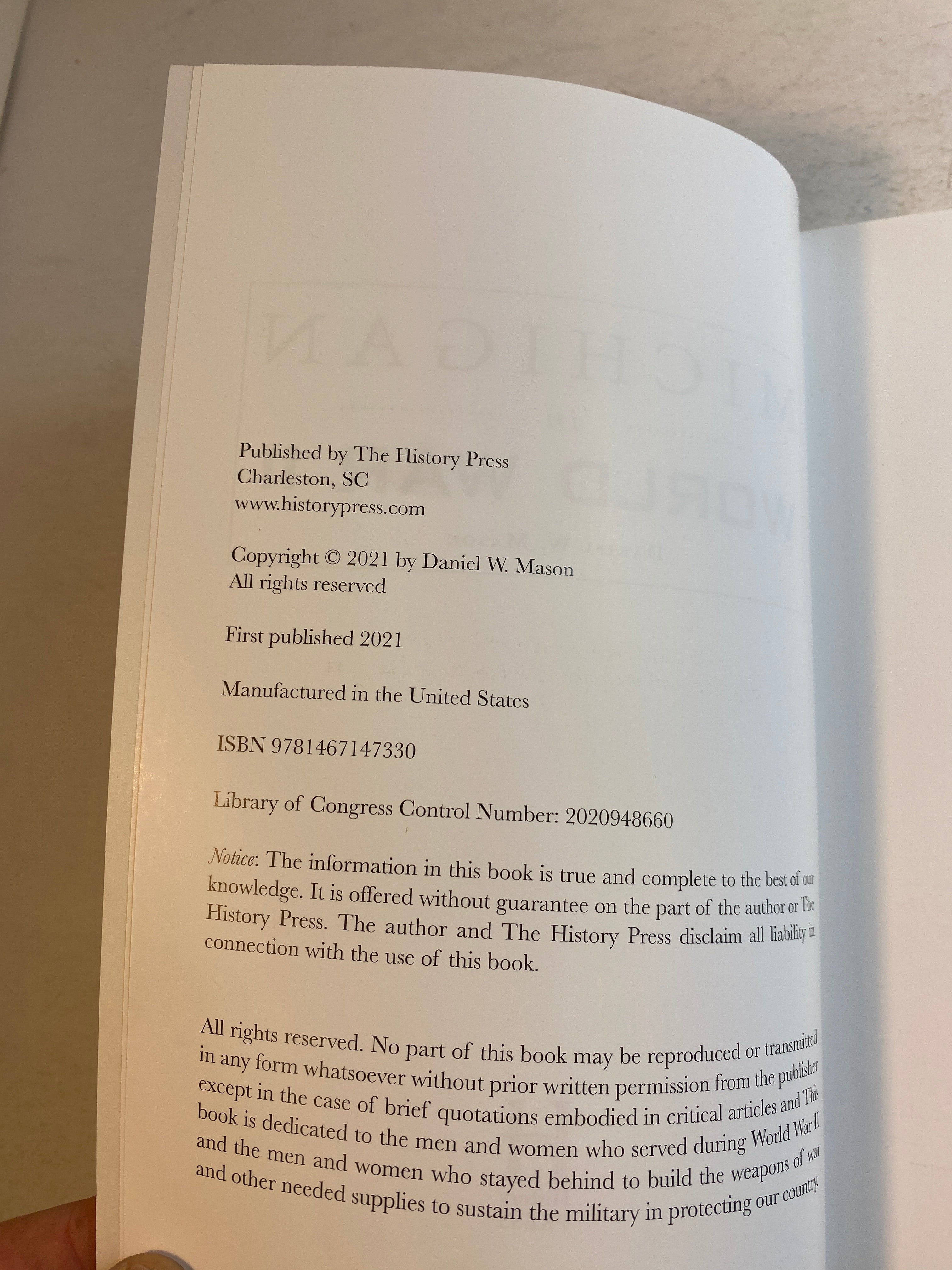 Michigan in World War II Daniel Mason SC 2021