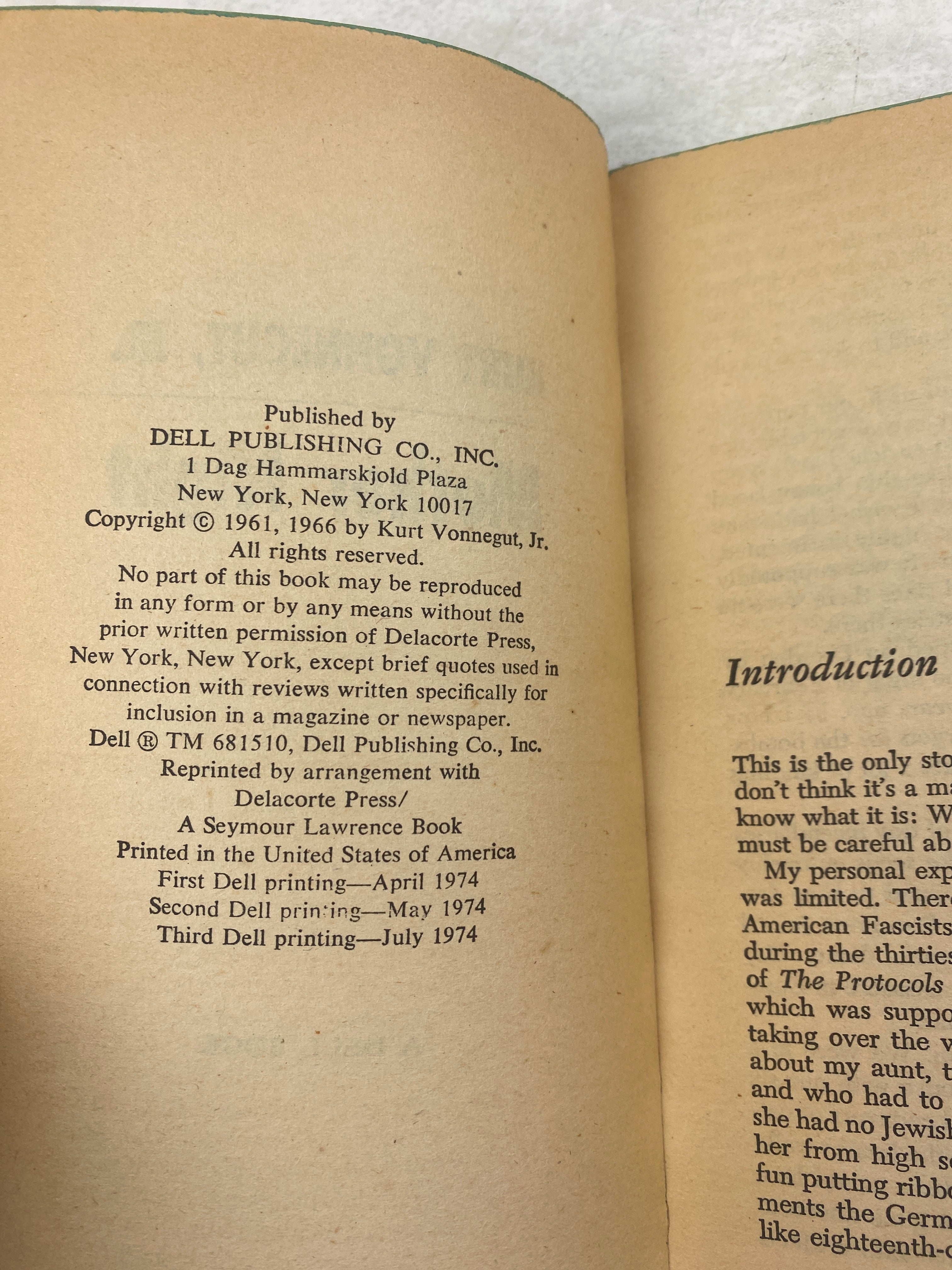 Mother Night Kurt Vonnegut paperback 1974
