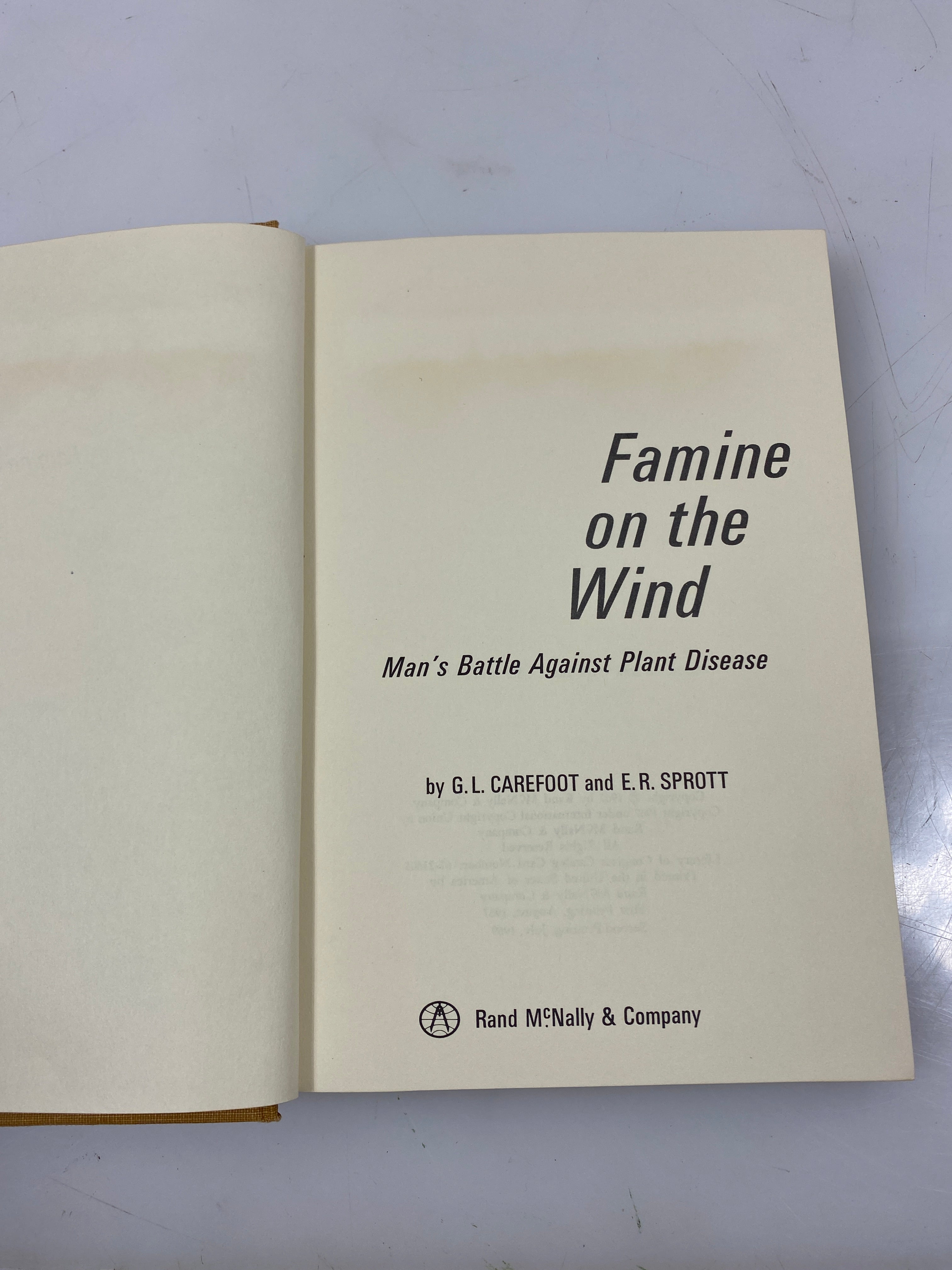 Famine on the Wind by Carefoot & Sprott Ex-Library 1967 HC