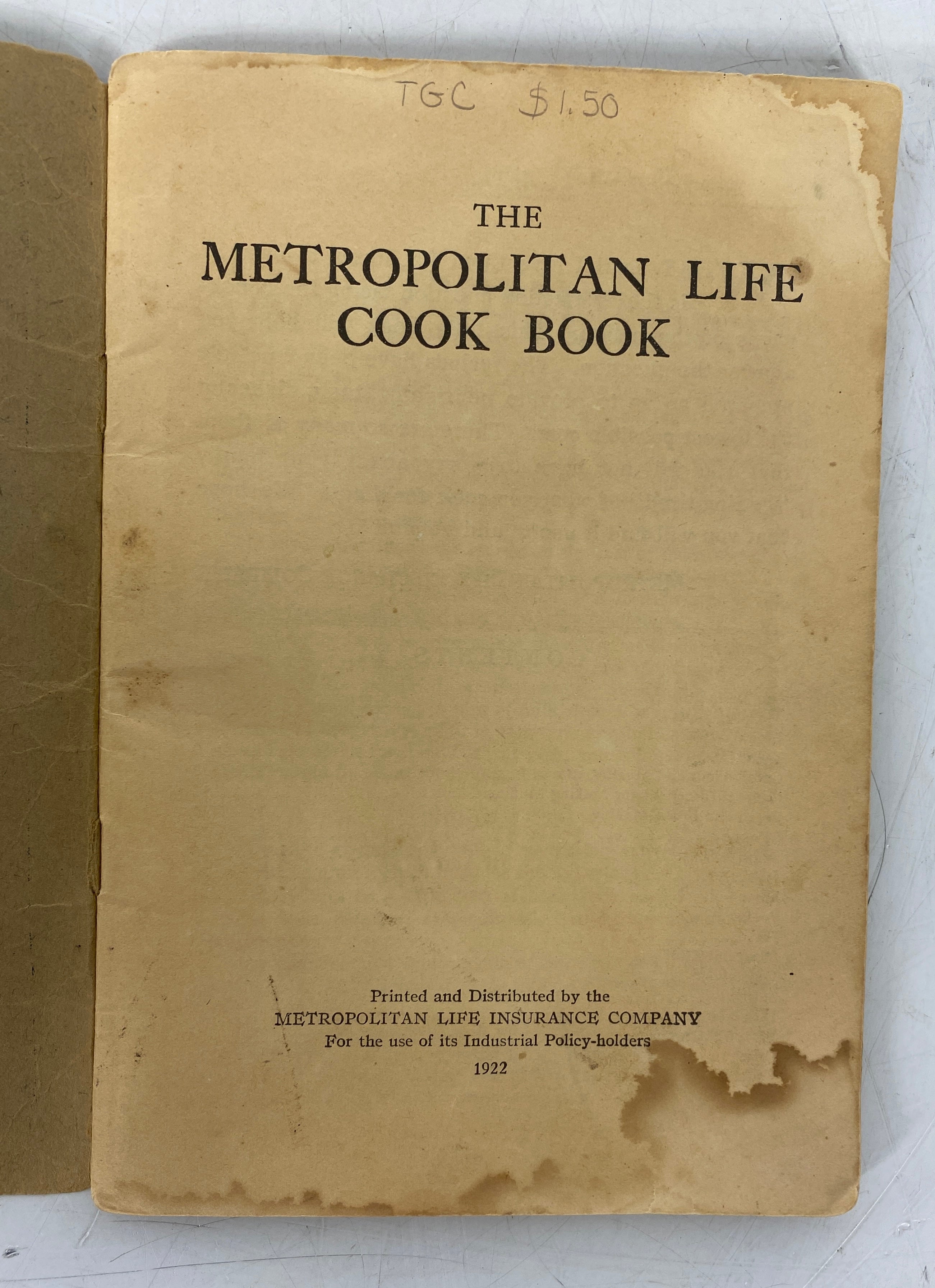 3 Vintage Metropolitan Cook Books (Metropolitan Life Insurance Co) SC