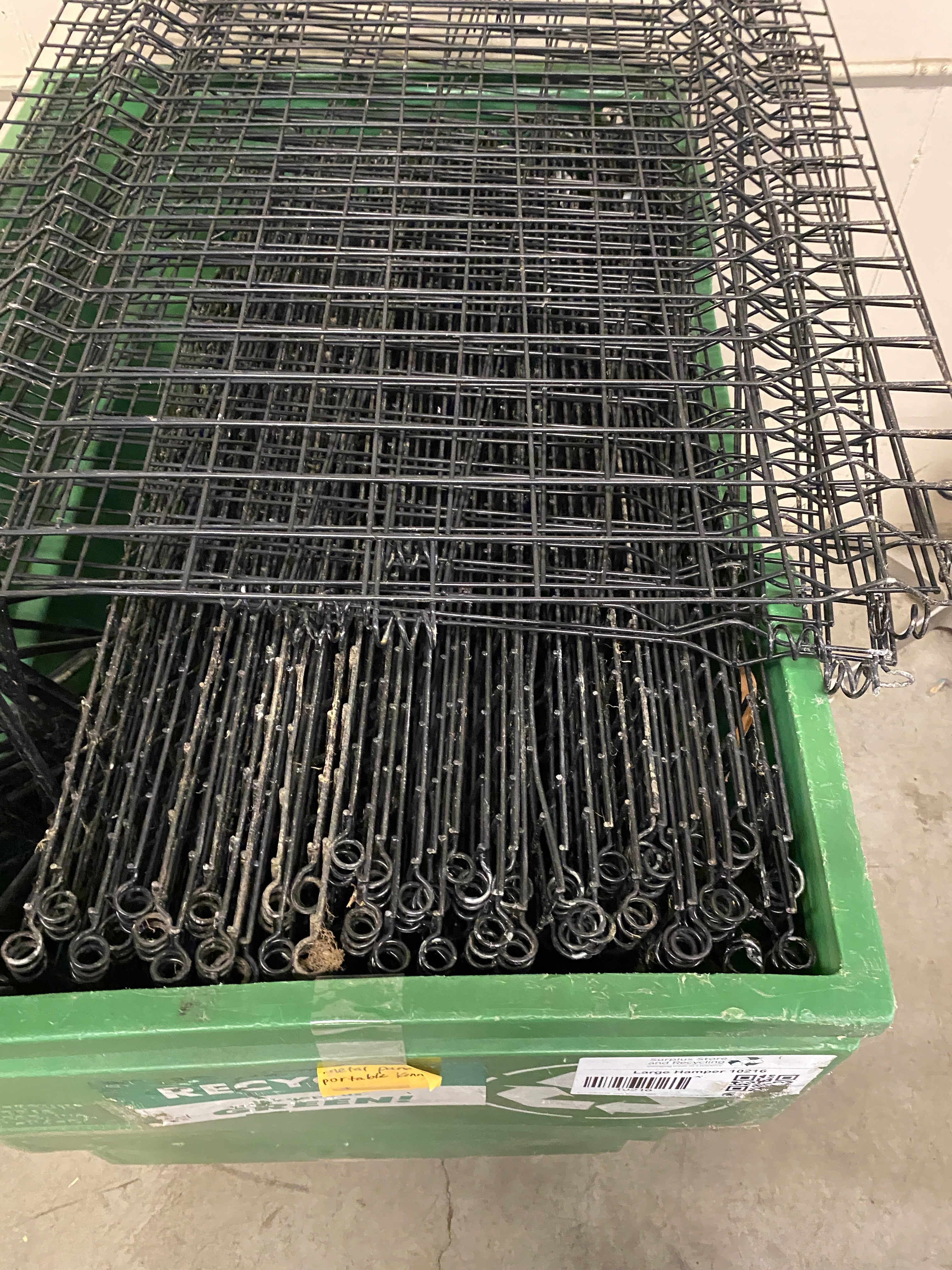 Multi Purpose Black Metal Grated Fence Sections w/ Posts
