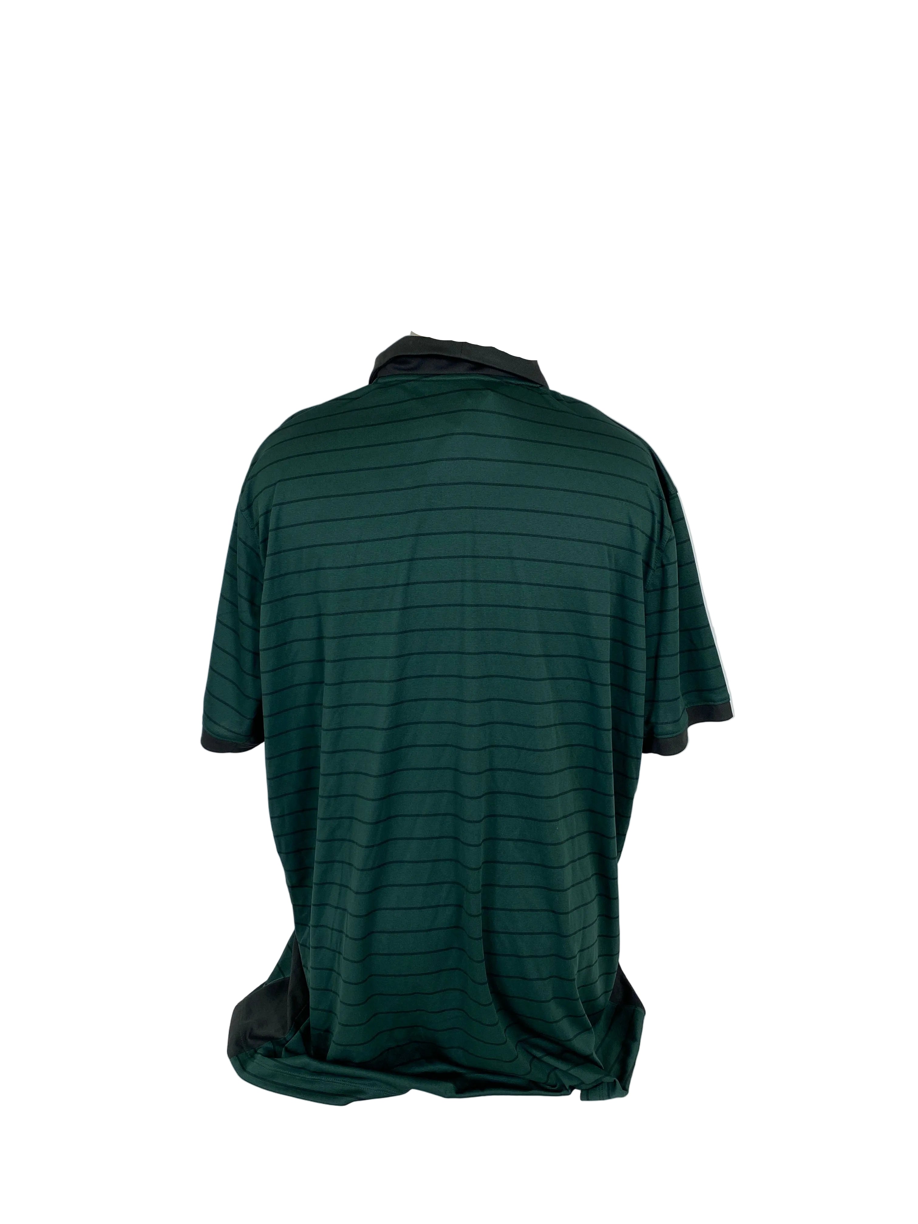 Nike Green & Blacked Striped Michigan State Volleyball Dri-Fit Men's 3XL Polo
