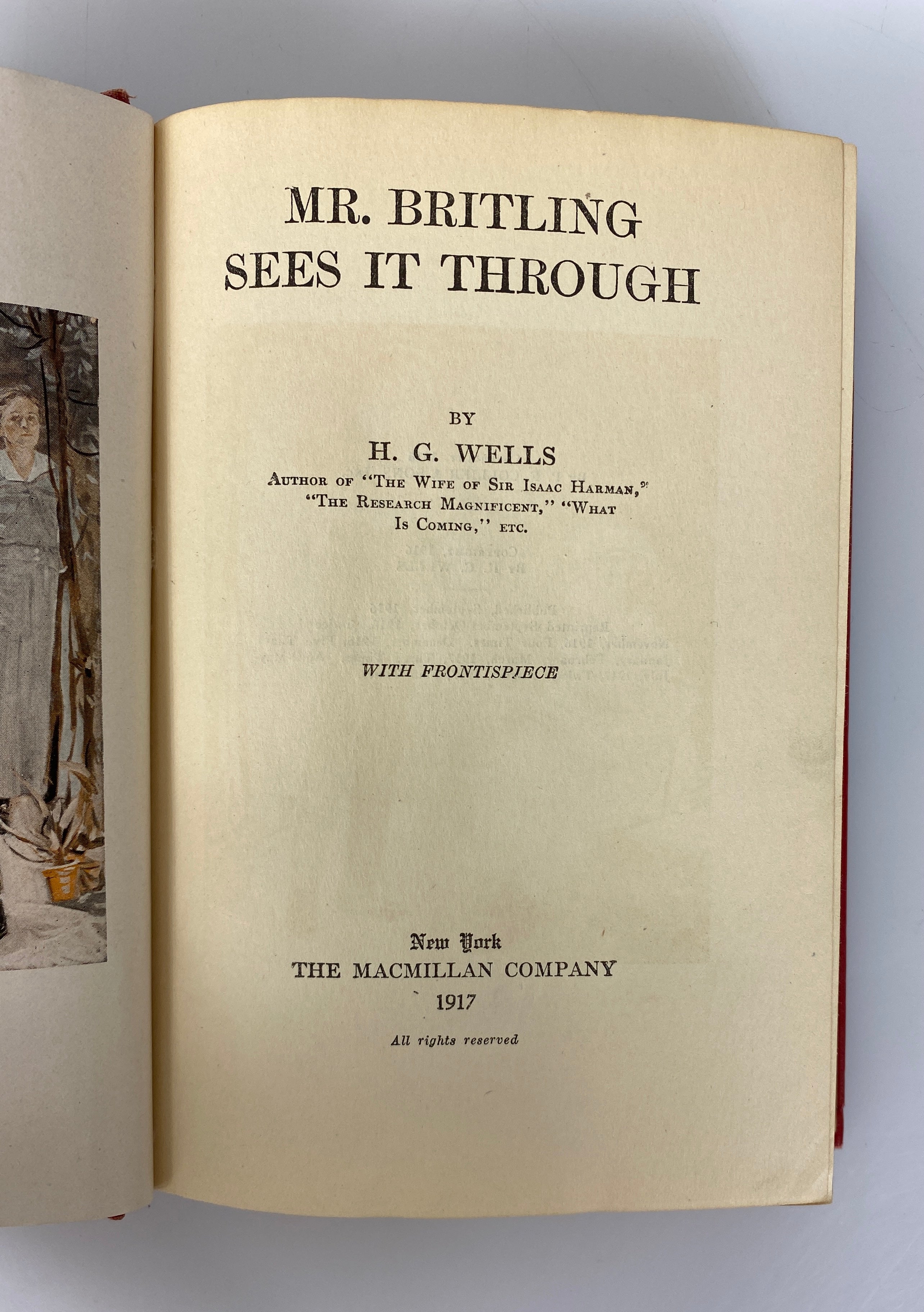 Mr. Britling Sees it Through by H.G. Wells 1917 Antique HC