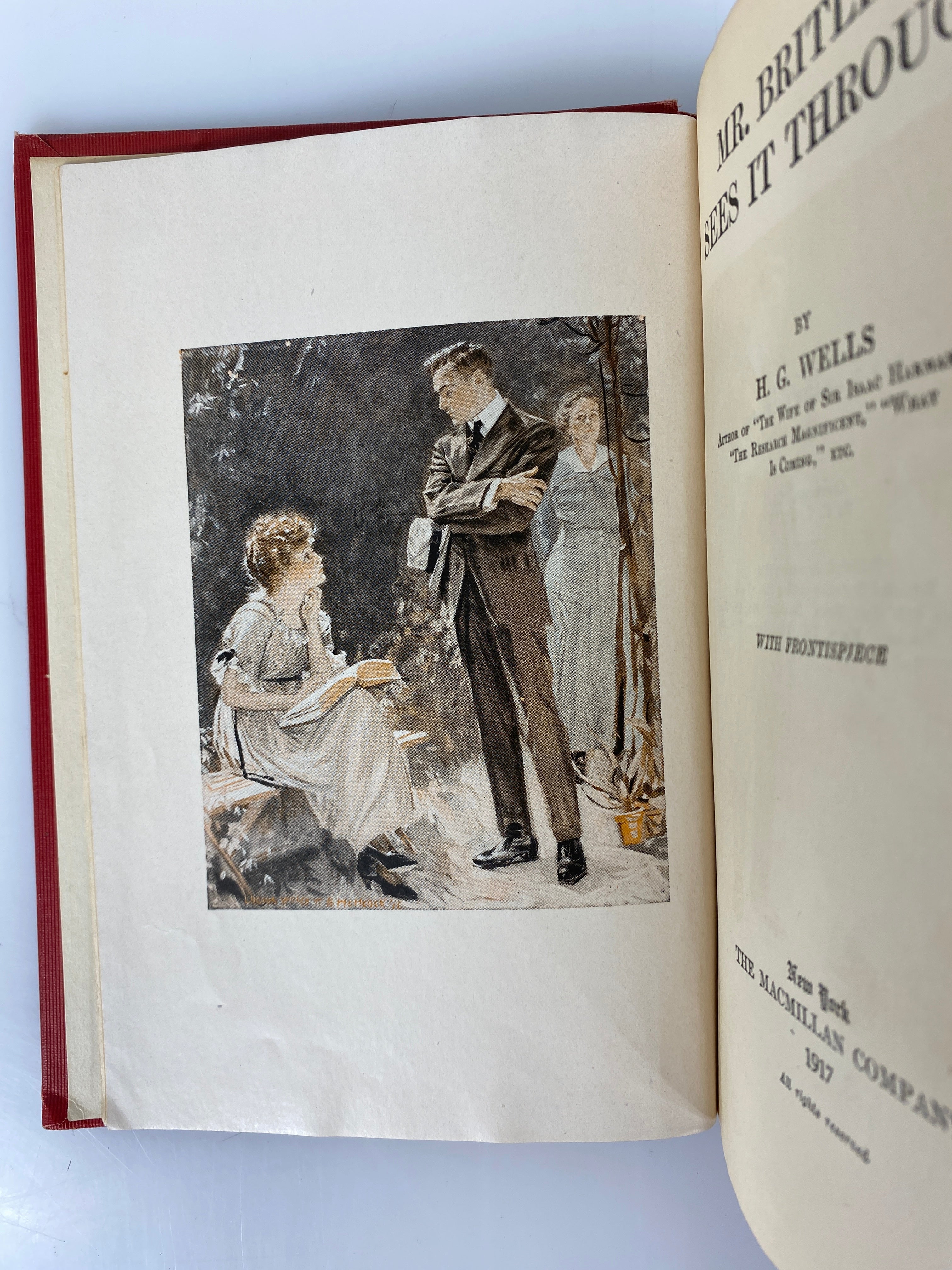 Mr. Britling Sees it Through by H.G. Wells 1917 Antique HC