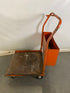 Metal Orange Rolling Cart