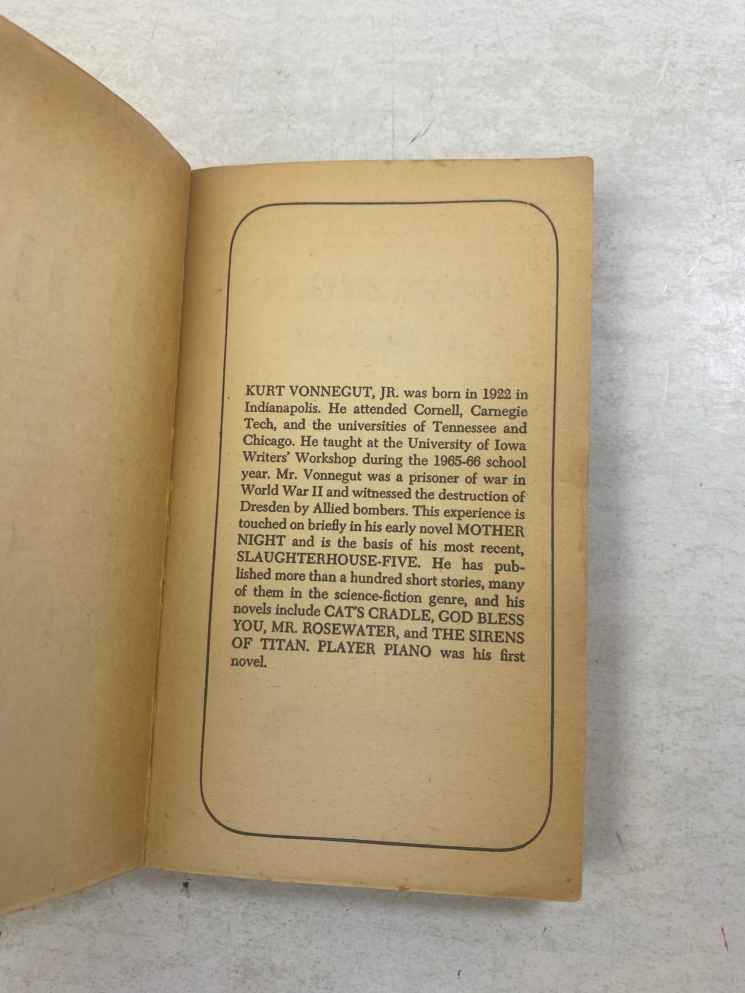 Player Piano Kurt Vonnegut Vintage paperback 1973