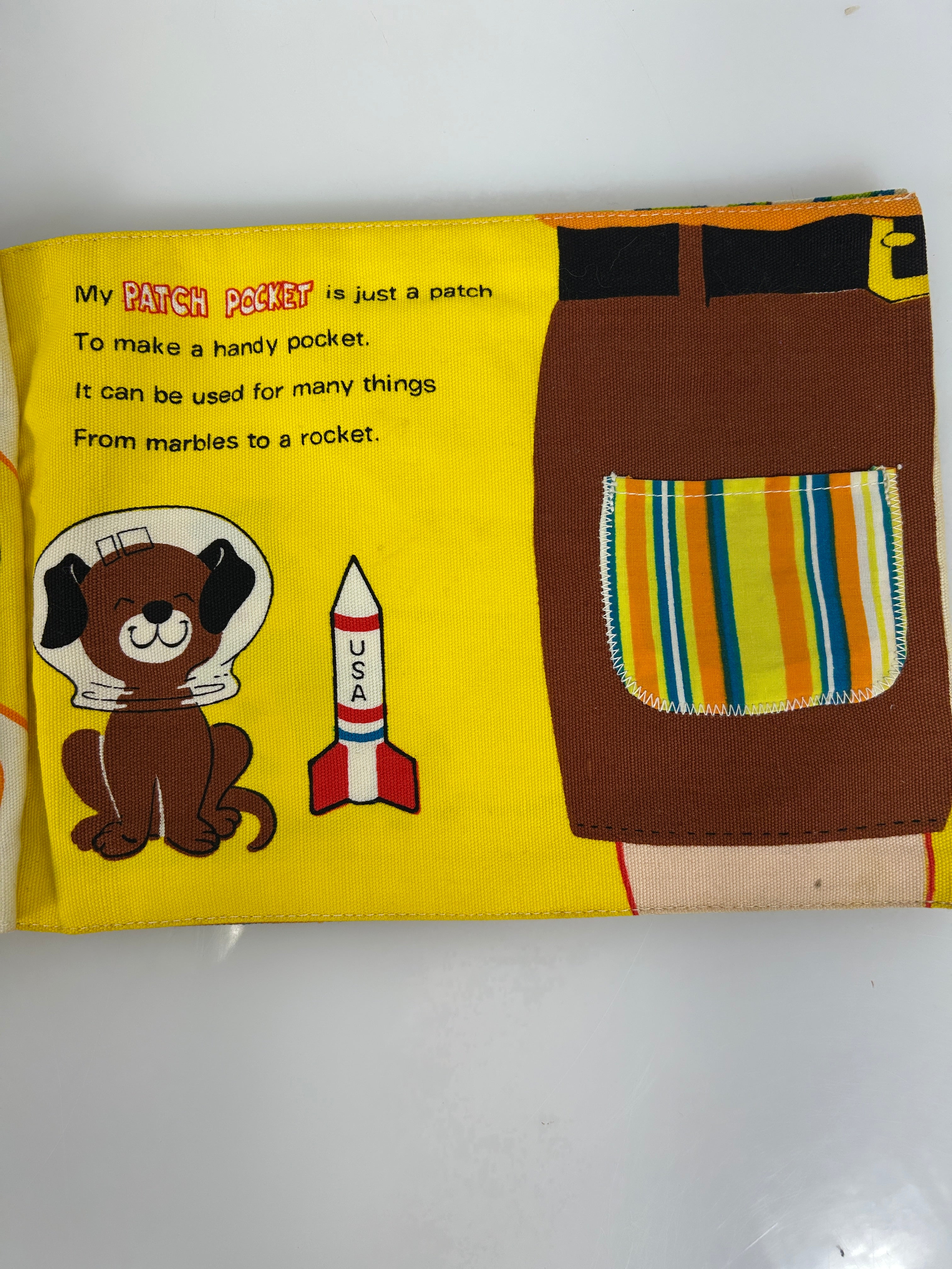 Lot of 2 Vintage Cloth Books Farm Friends/What's In My Pocket? 1955-1971