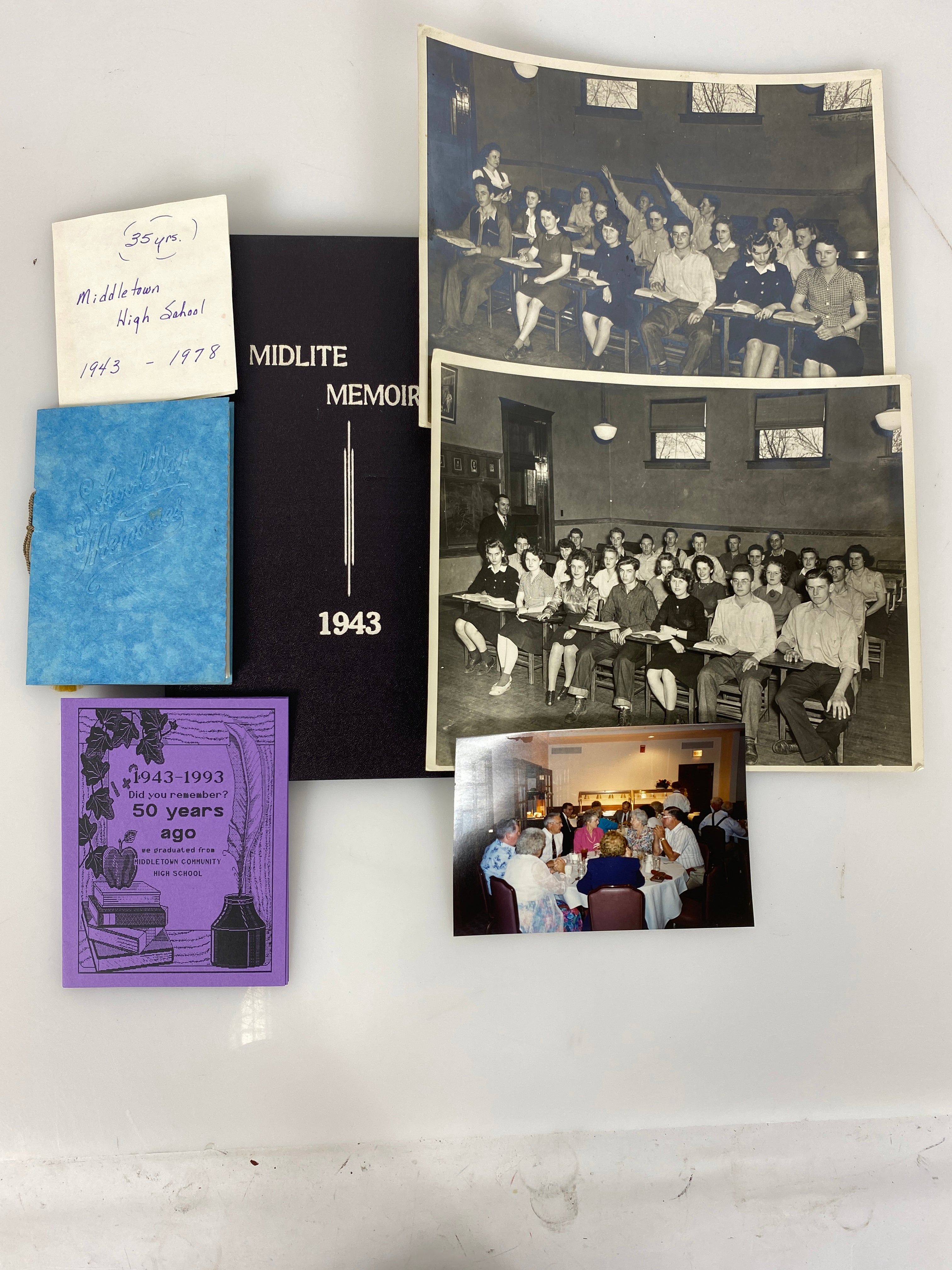 1943 Middletown Community High School Yearbook Illinois w Ephemera