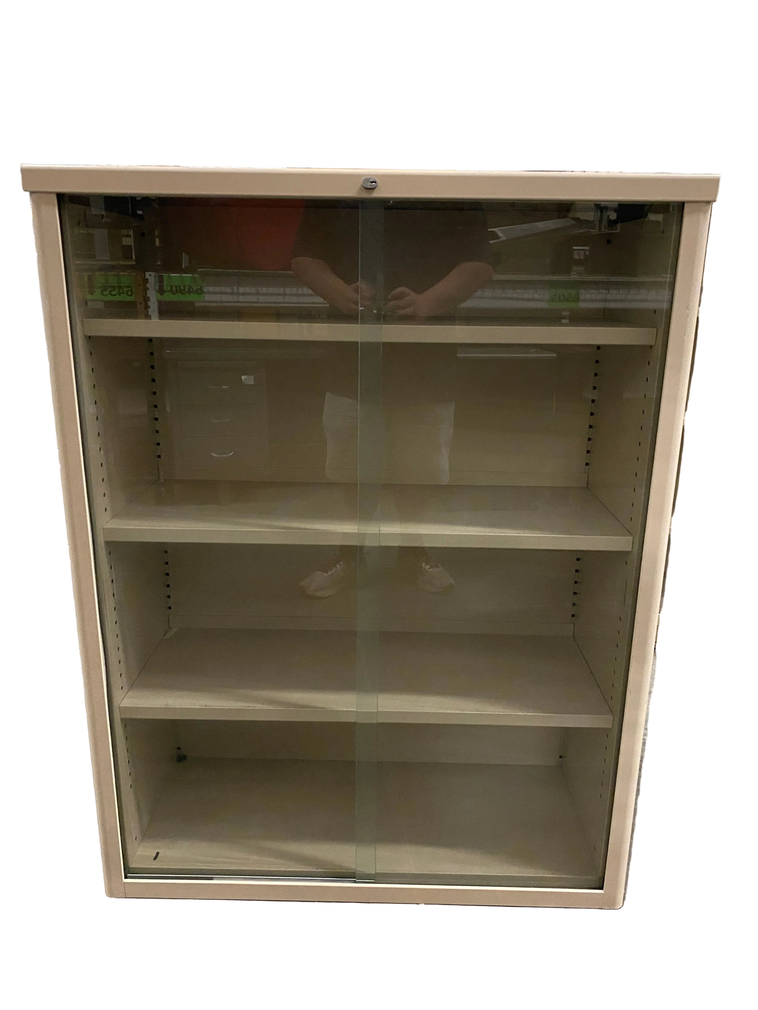 Steelcase Metal Cabinet With Sliding Glass Doors