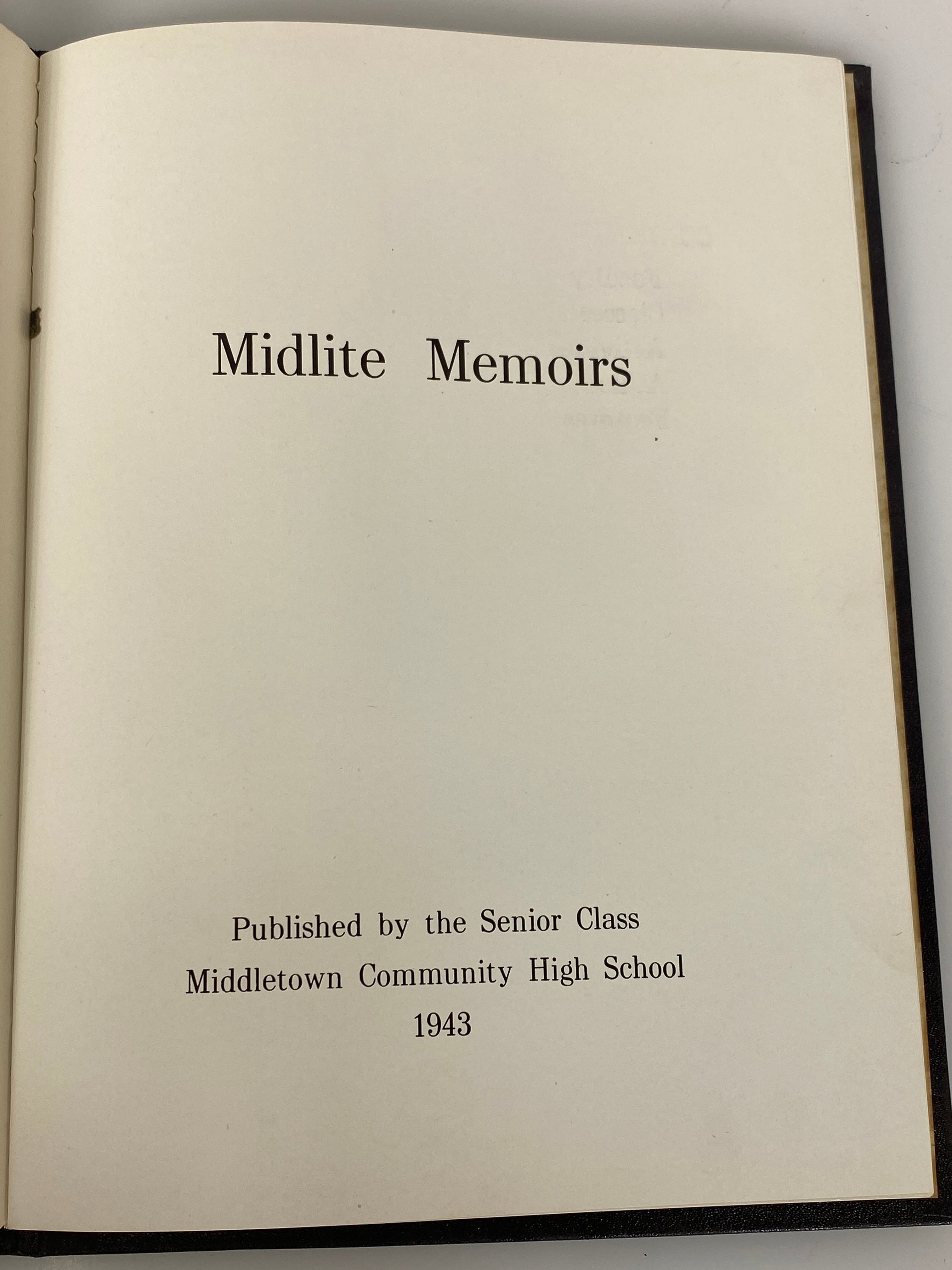 1943 Middletown Community High School Yearbook Illinois w Ephemera