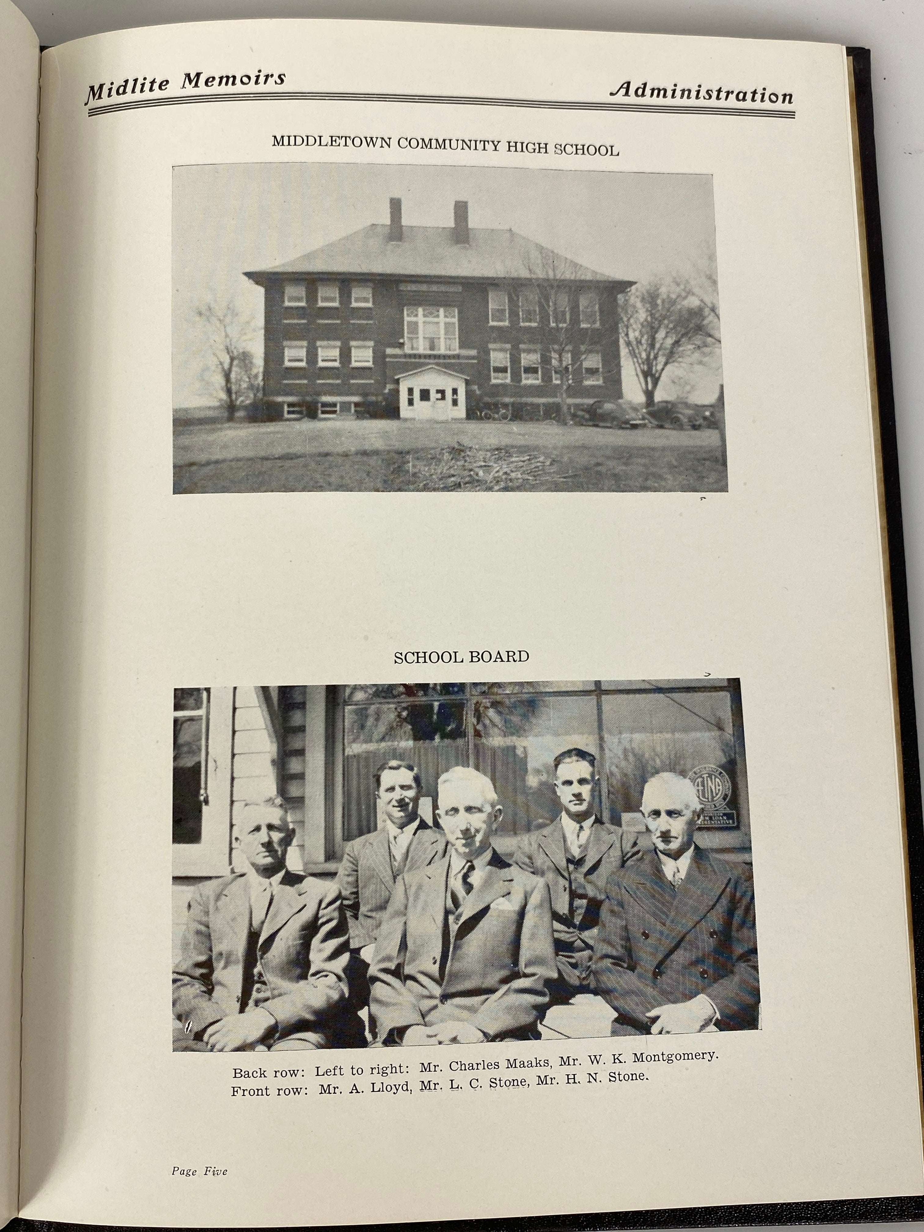 1943 Middletown Community High School Yearbook Illinois w Ephemera