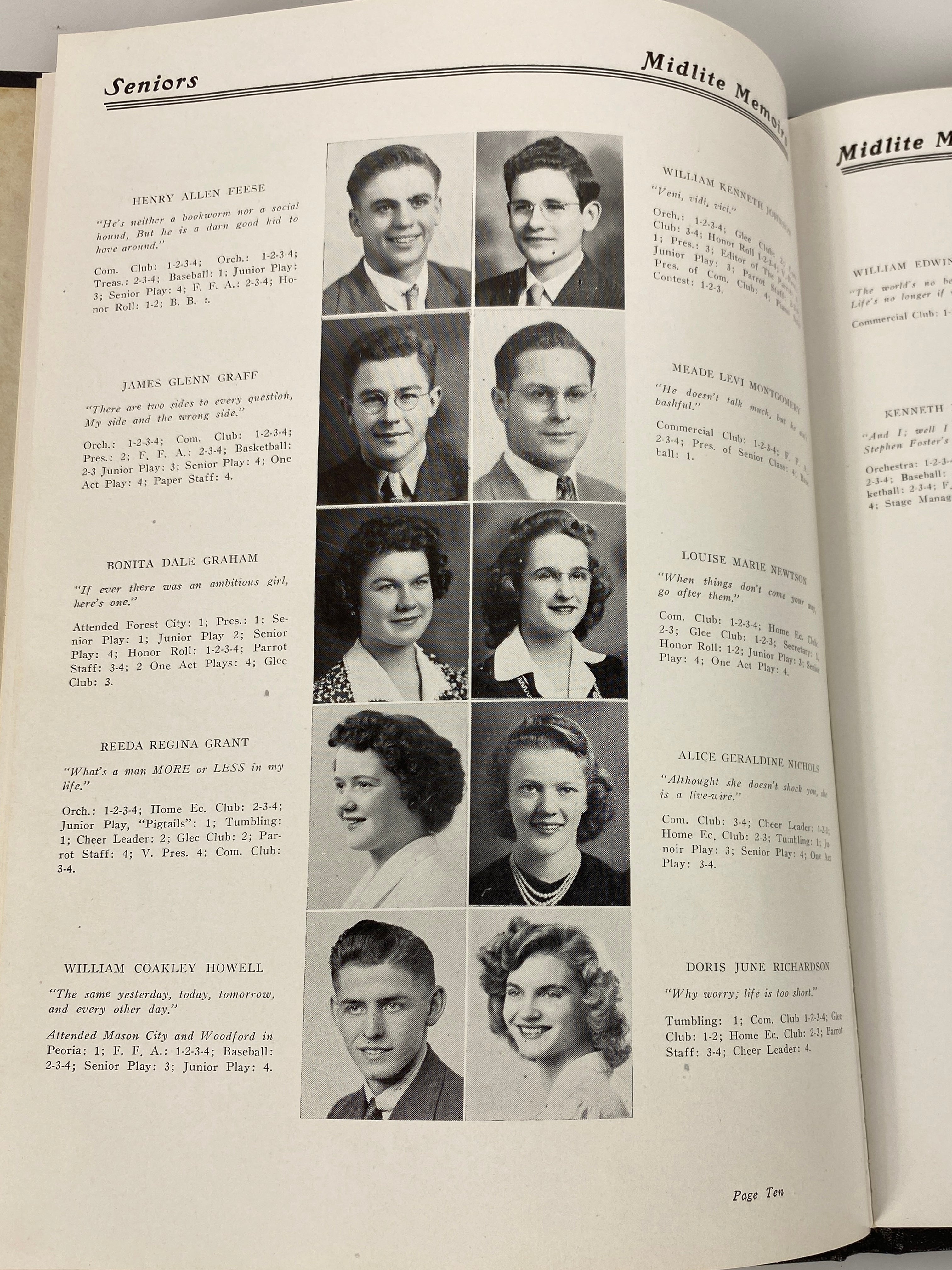 1943 Middletown Community High School Yearbook Illinois w Ephemera
