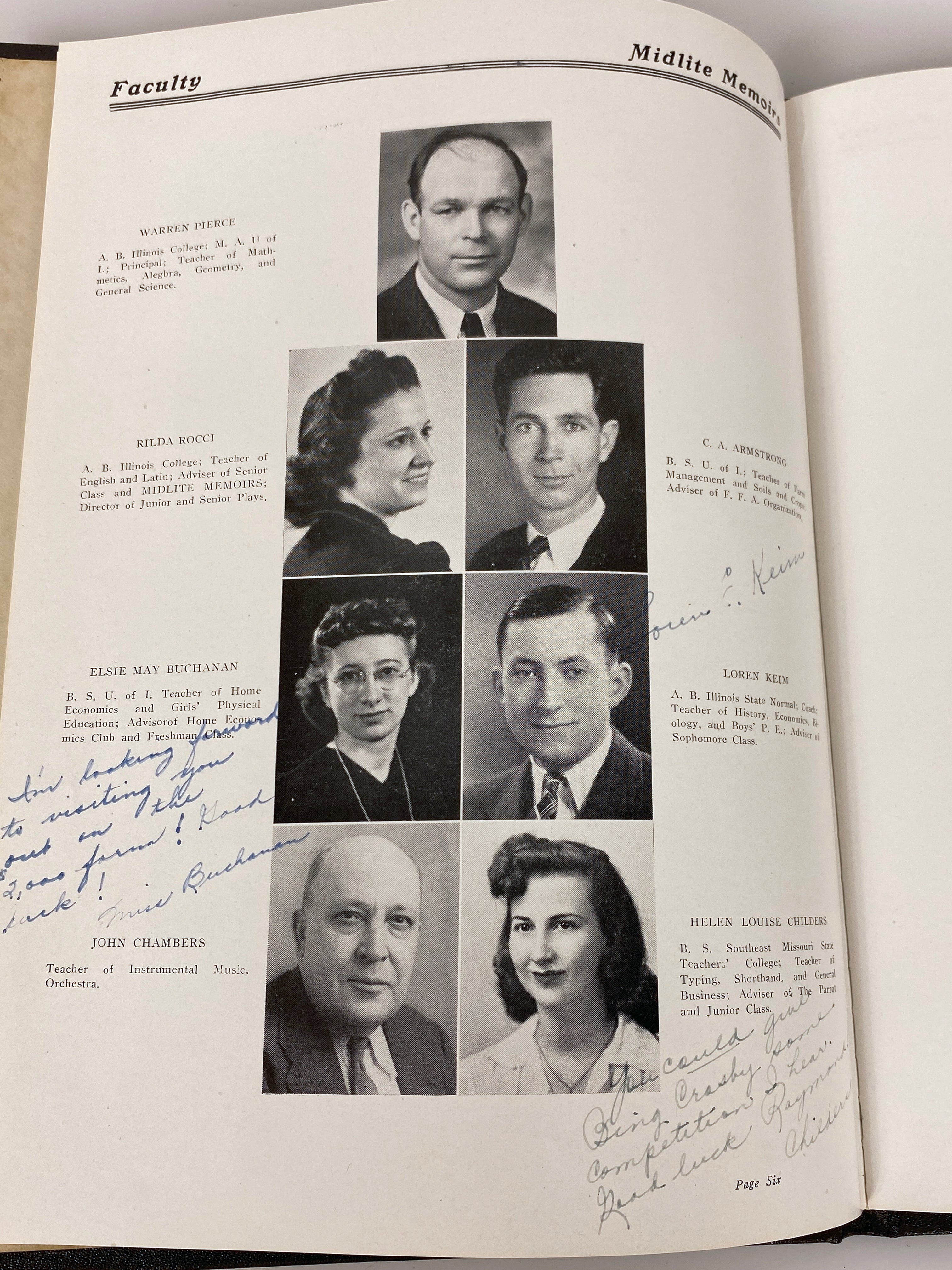 1943 Middletown Community High School Yearbook Illinois w Ephemera