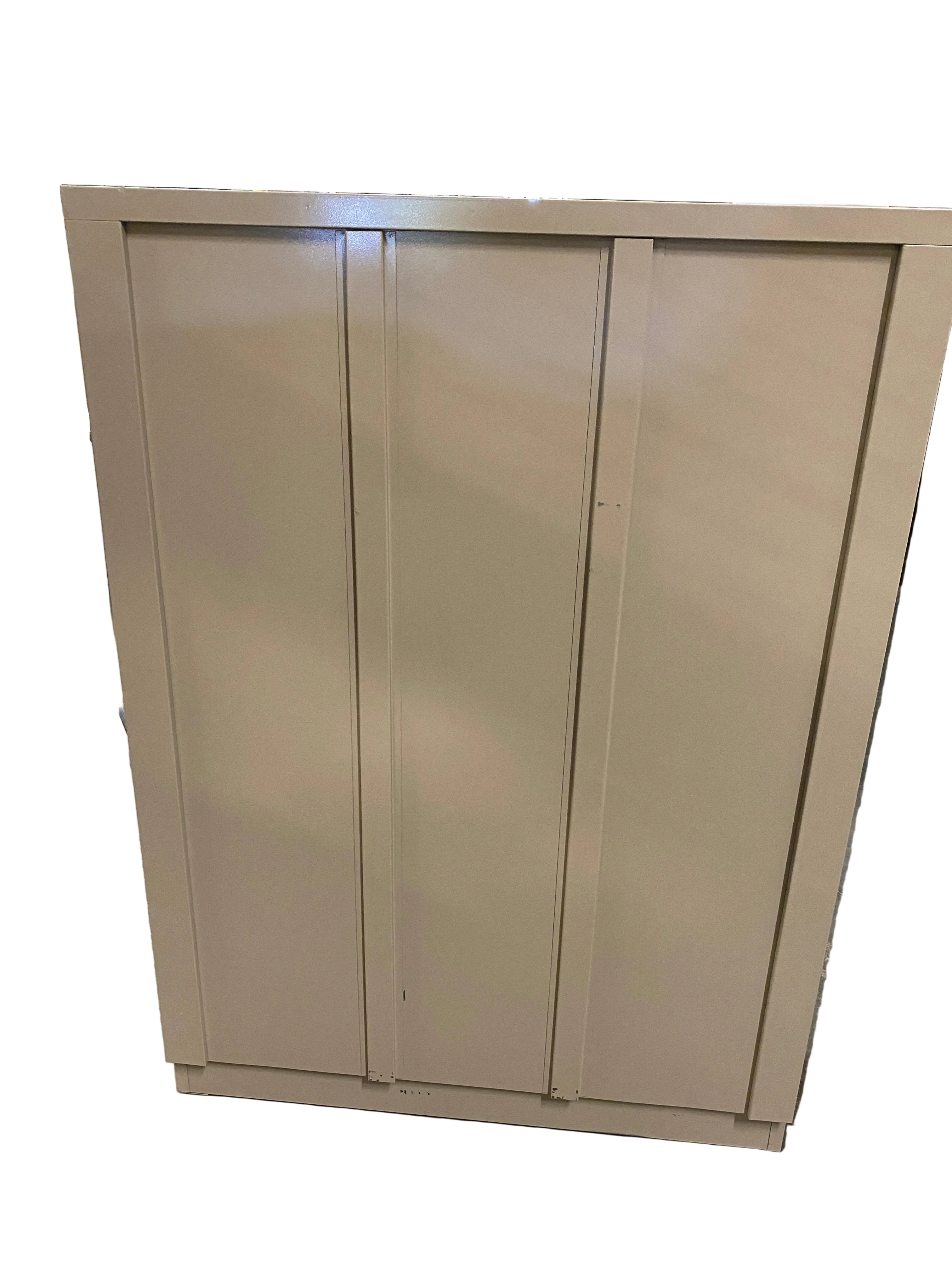 Steelcase Tall Metal Cabinet With Sliding Glass Doors