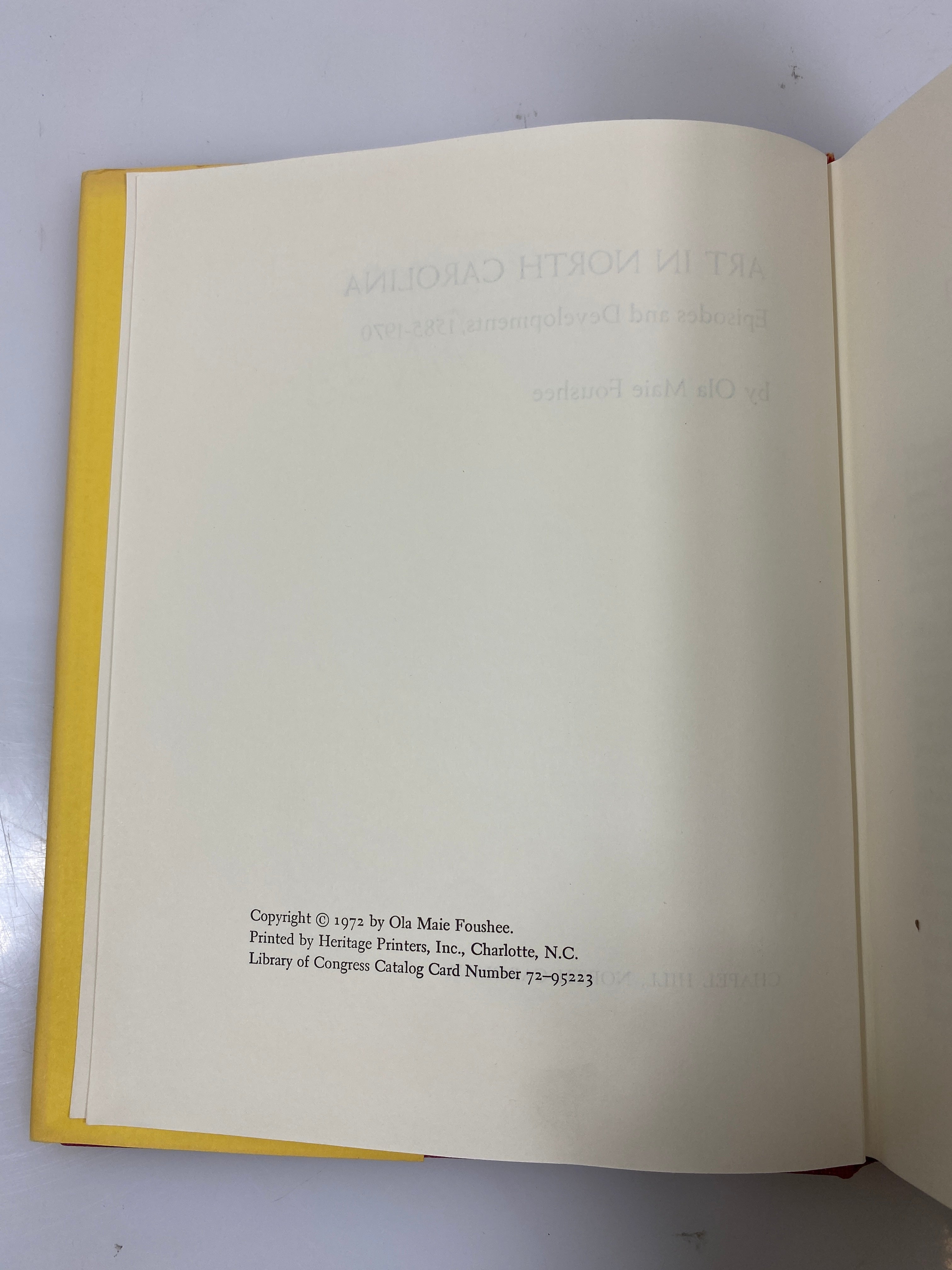 *Signed* Art in North Carolina Ola Foushee Heritage Press 1972 HCDJ