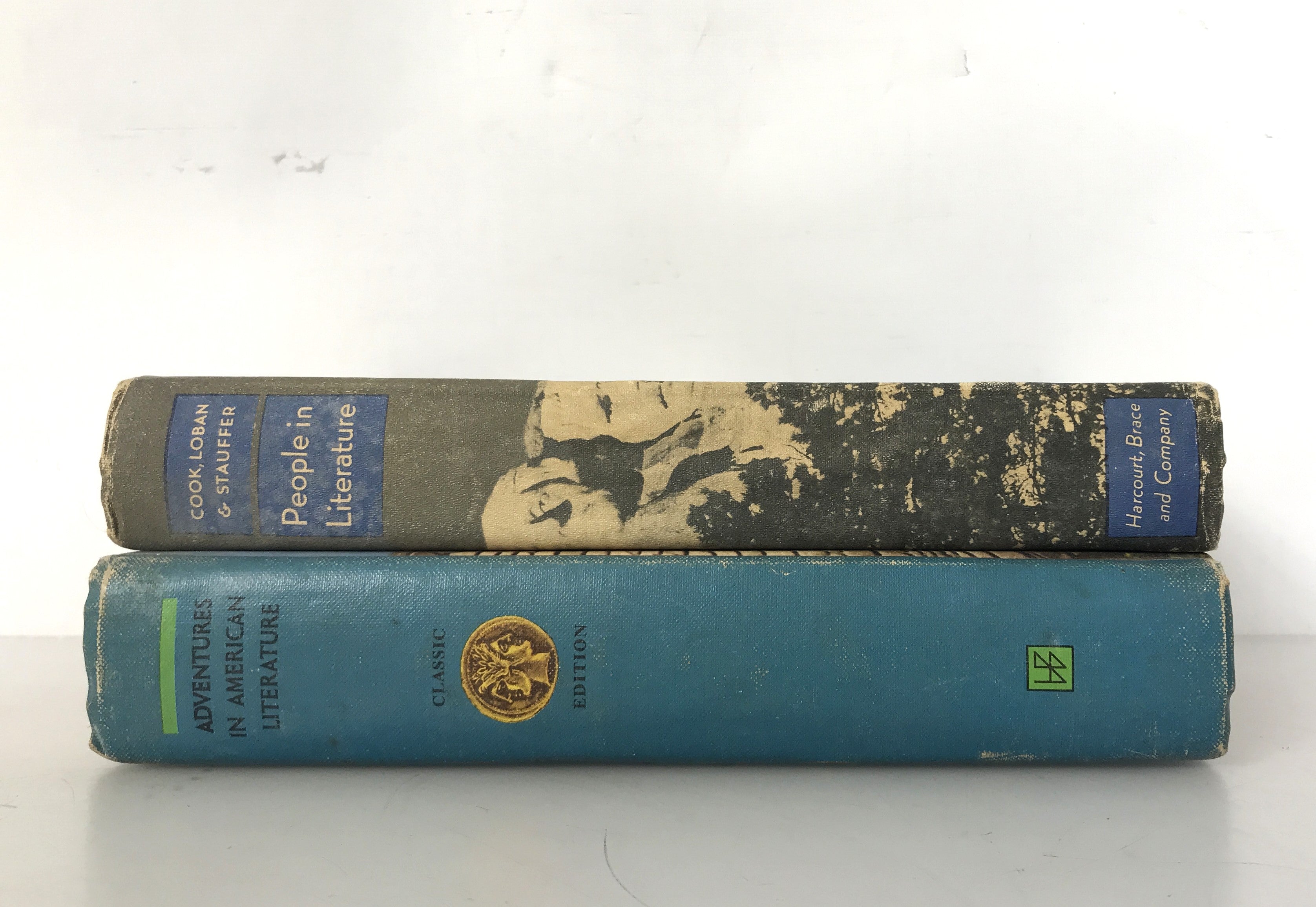 Lot of 2 Reading Textbooks People in Literature and Adventures in American Literature 1950, 1968 HC