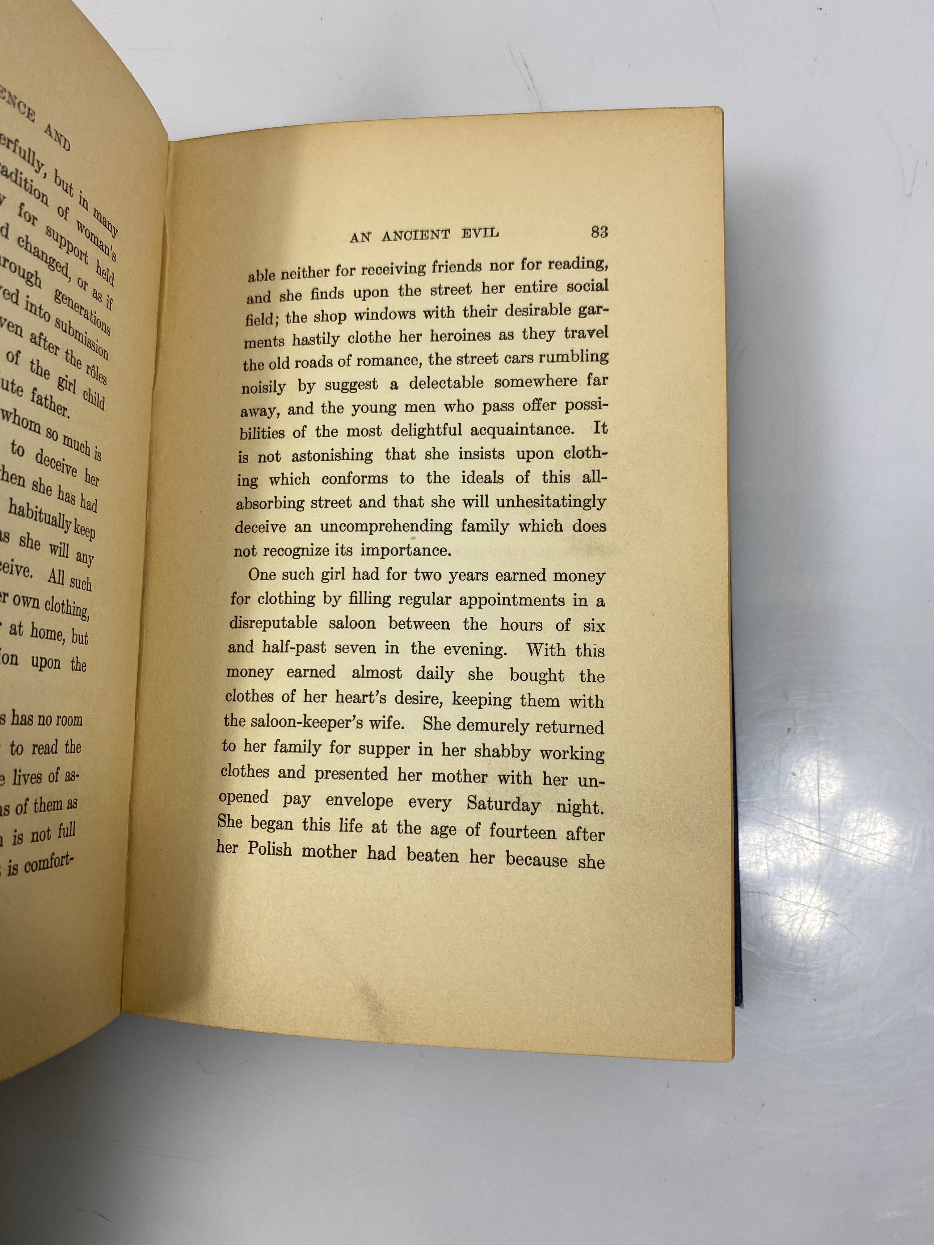 A New Conscience and an Ancient Evil by Jane Addams Ex-library 1912 HC