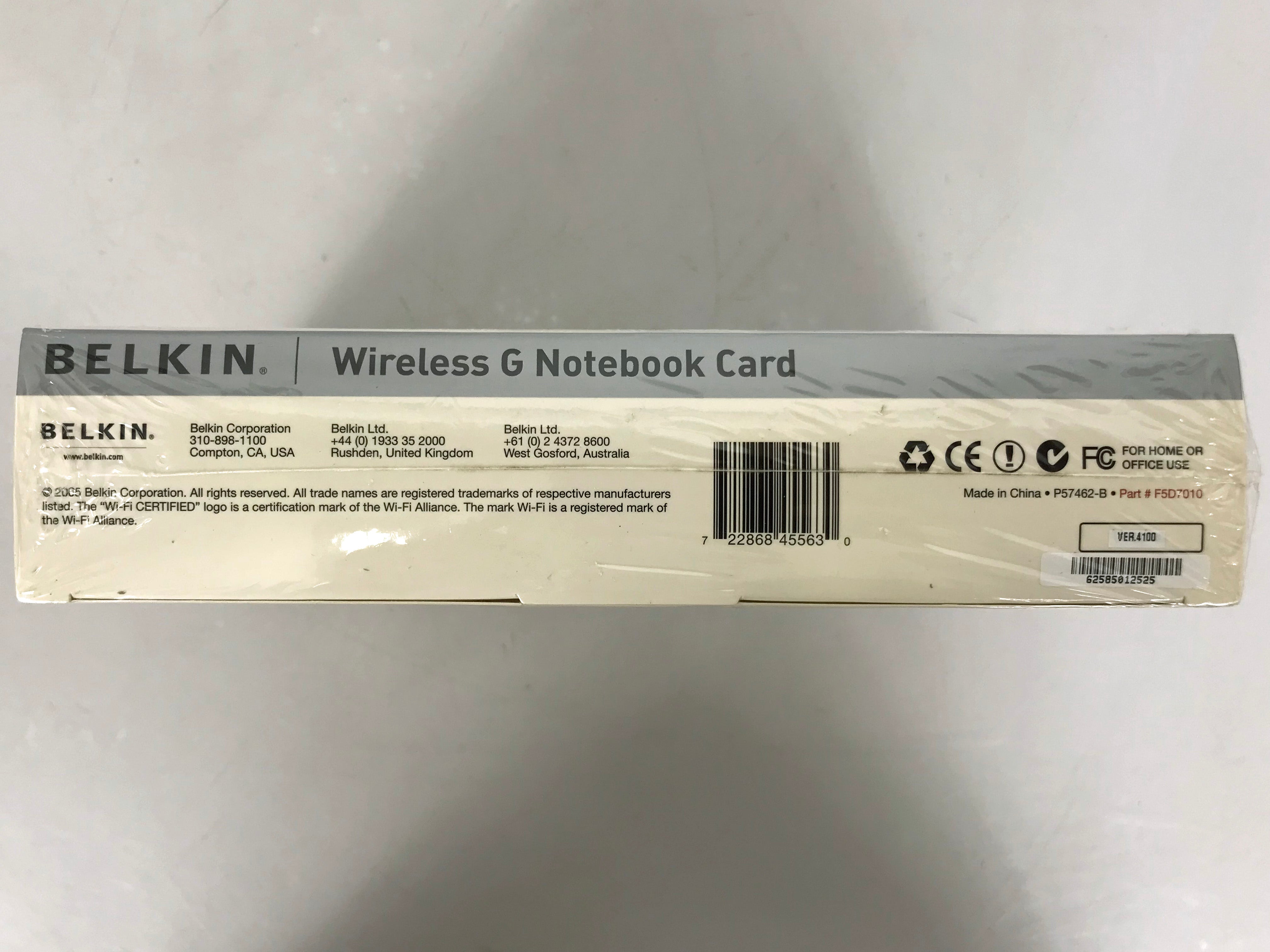 Belkin F5D7010 Wireless G Network Notebook Card