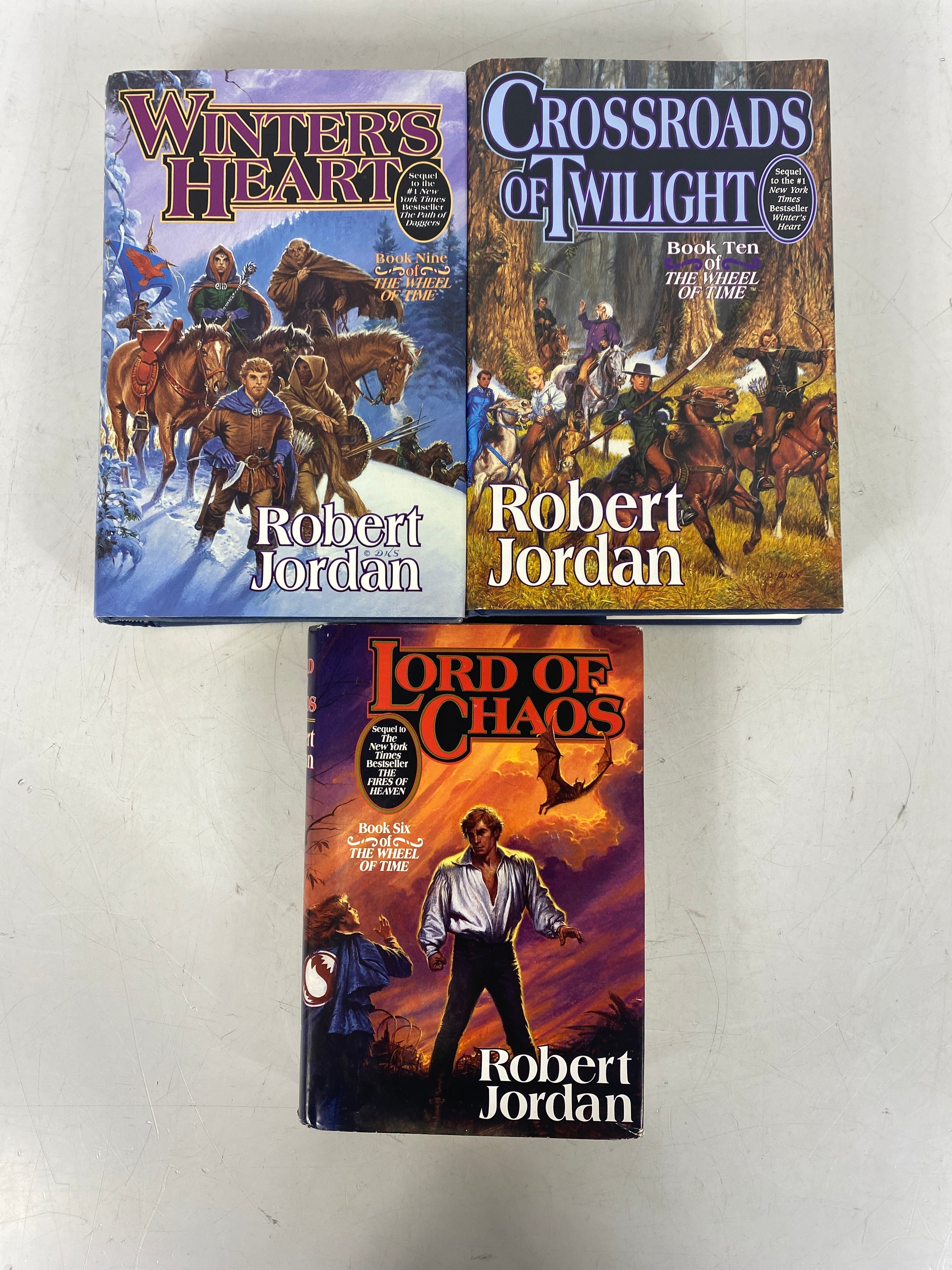 Lot of 3 Robert Jordan Wheel of Time Books HCDJ