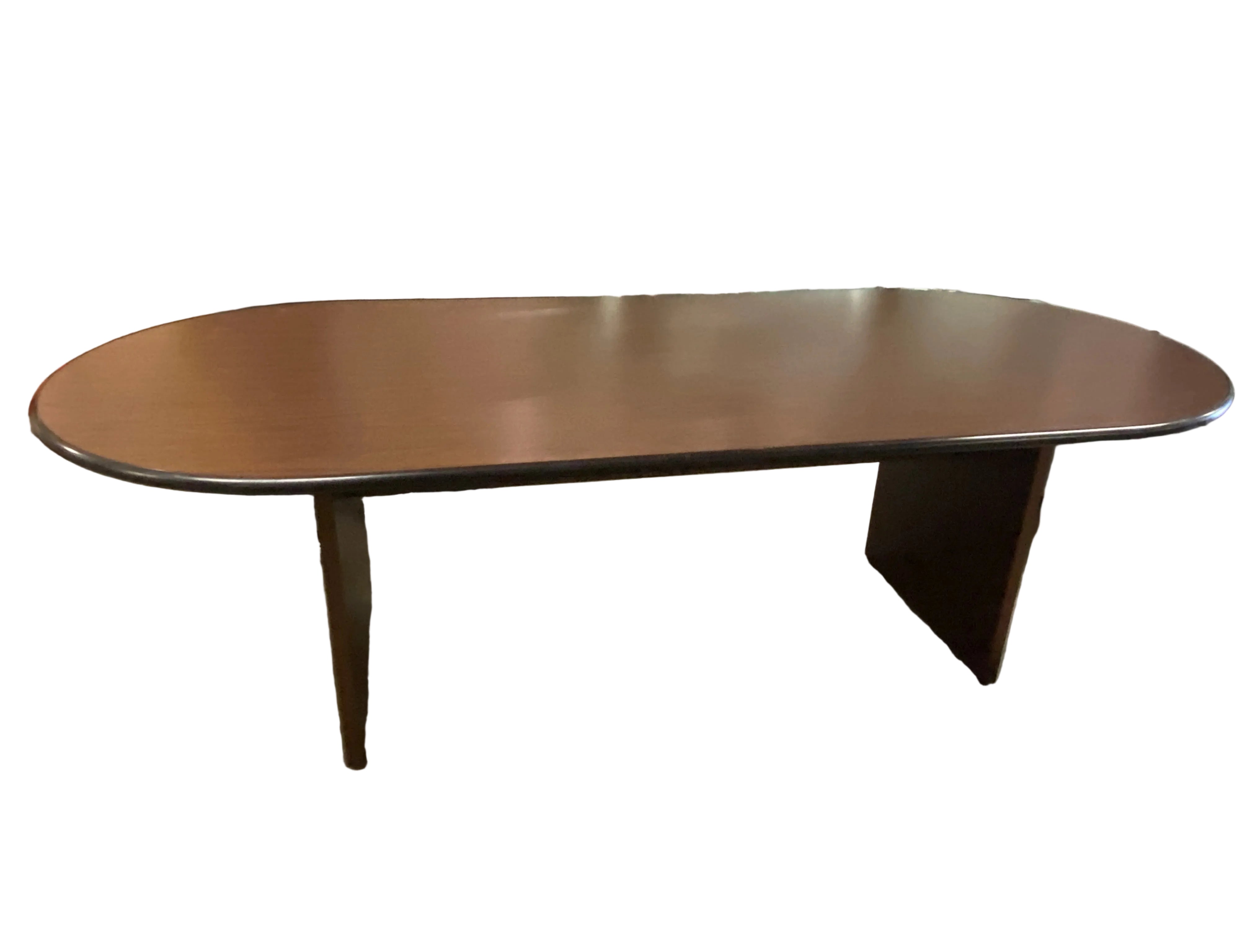 Large Oak Laminate Oval Conference Table