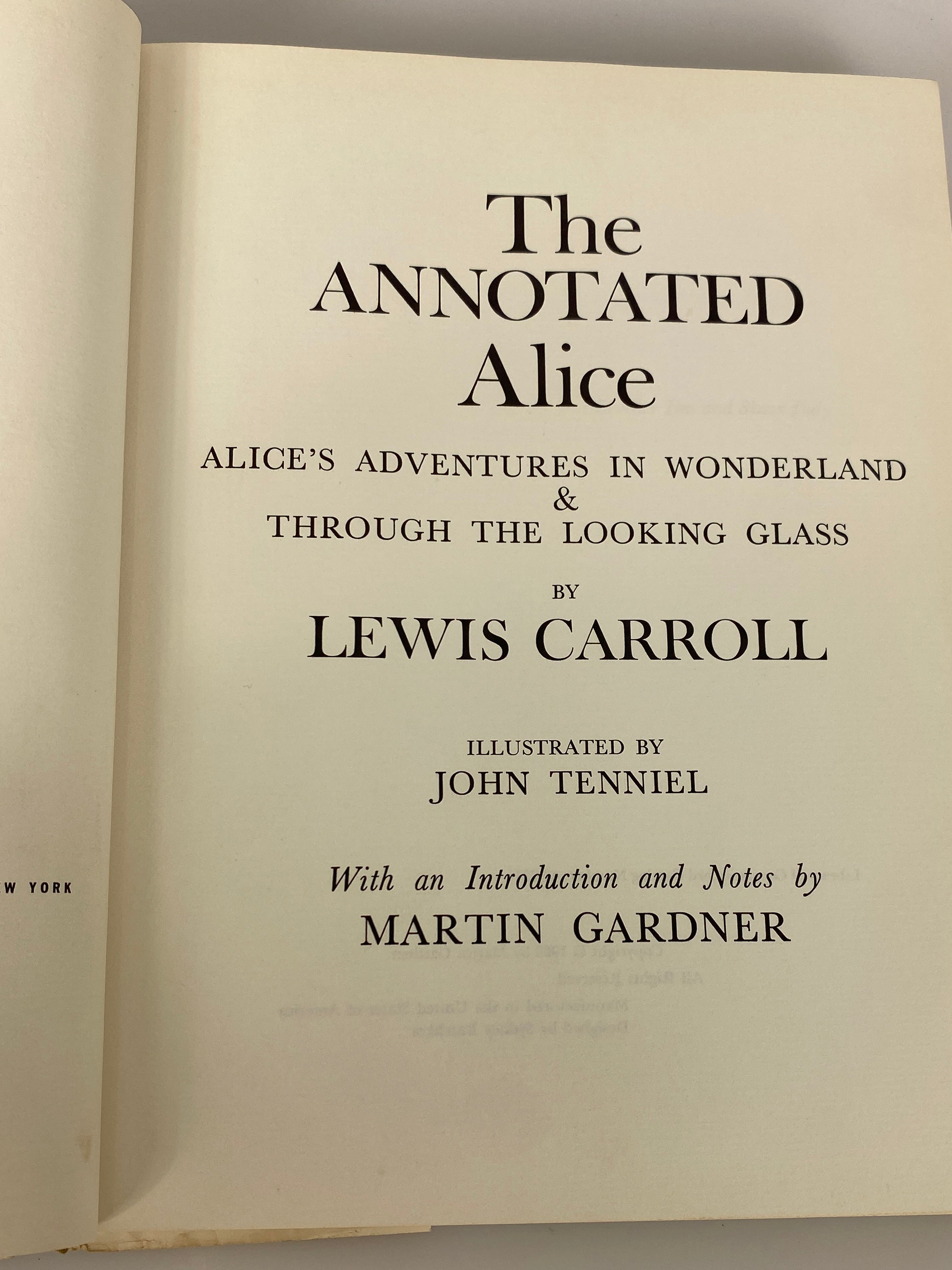 The Annotated Alice w Notes by Martin Gardner 1960 1st Ed HC DJ