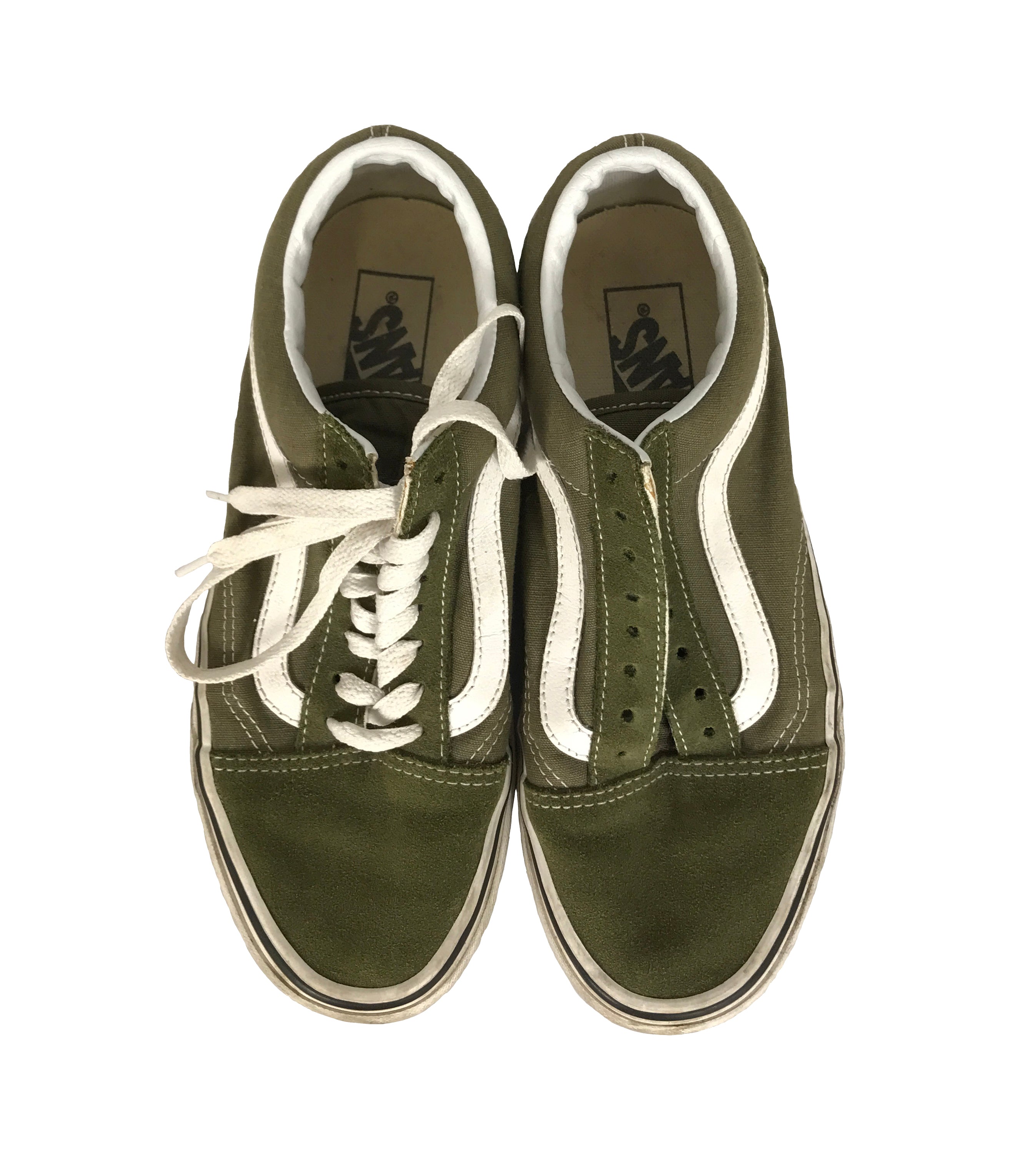 Olive green low top vans hotsell