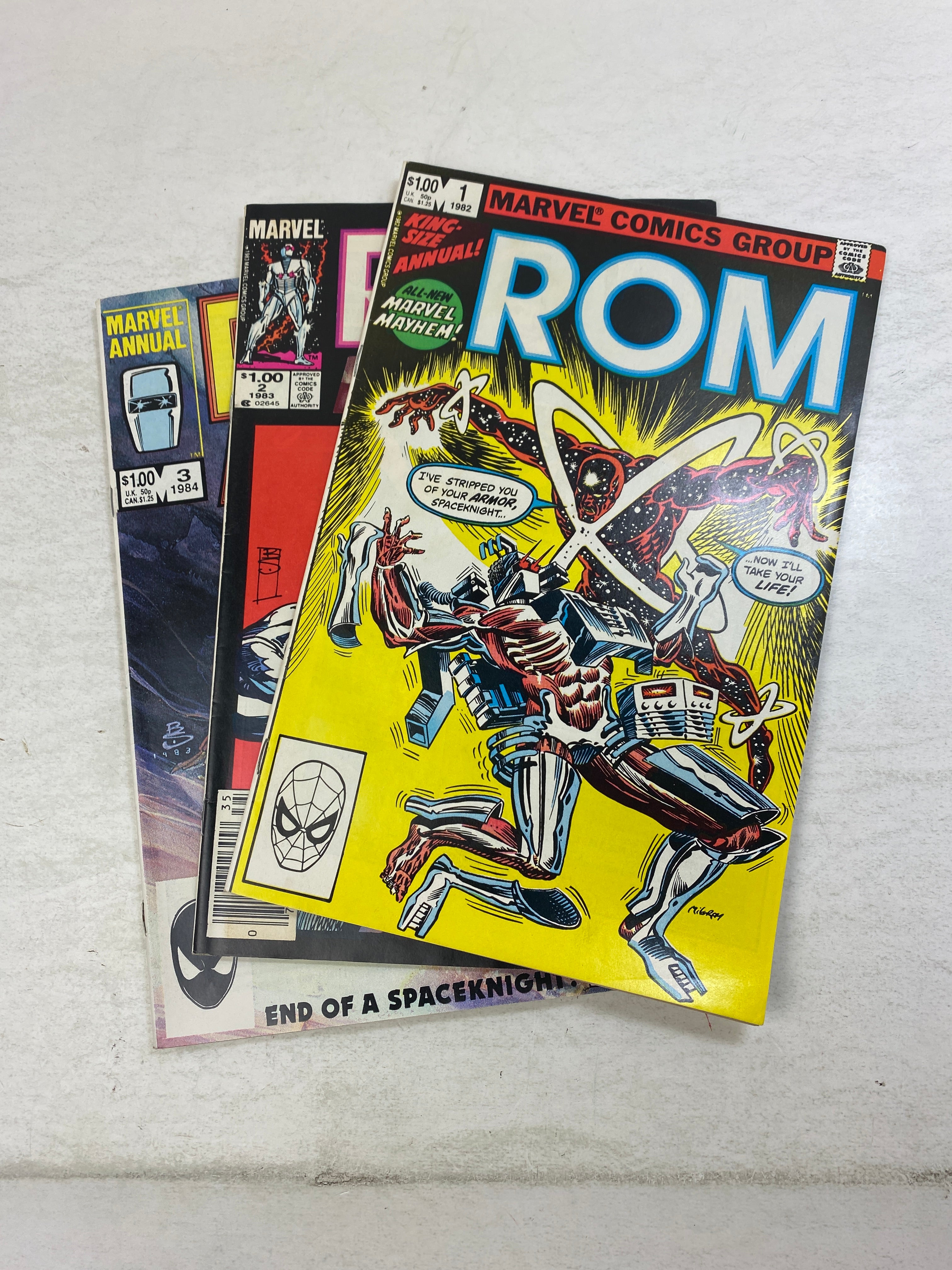 Lot of 3 Rom Space Knight Marvel Comics Annuals 1982-1984