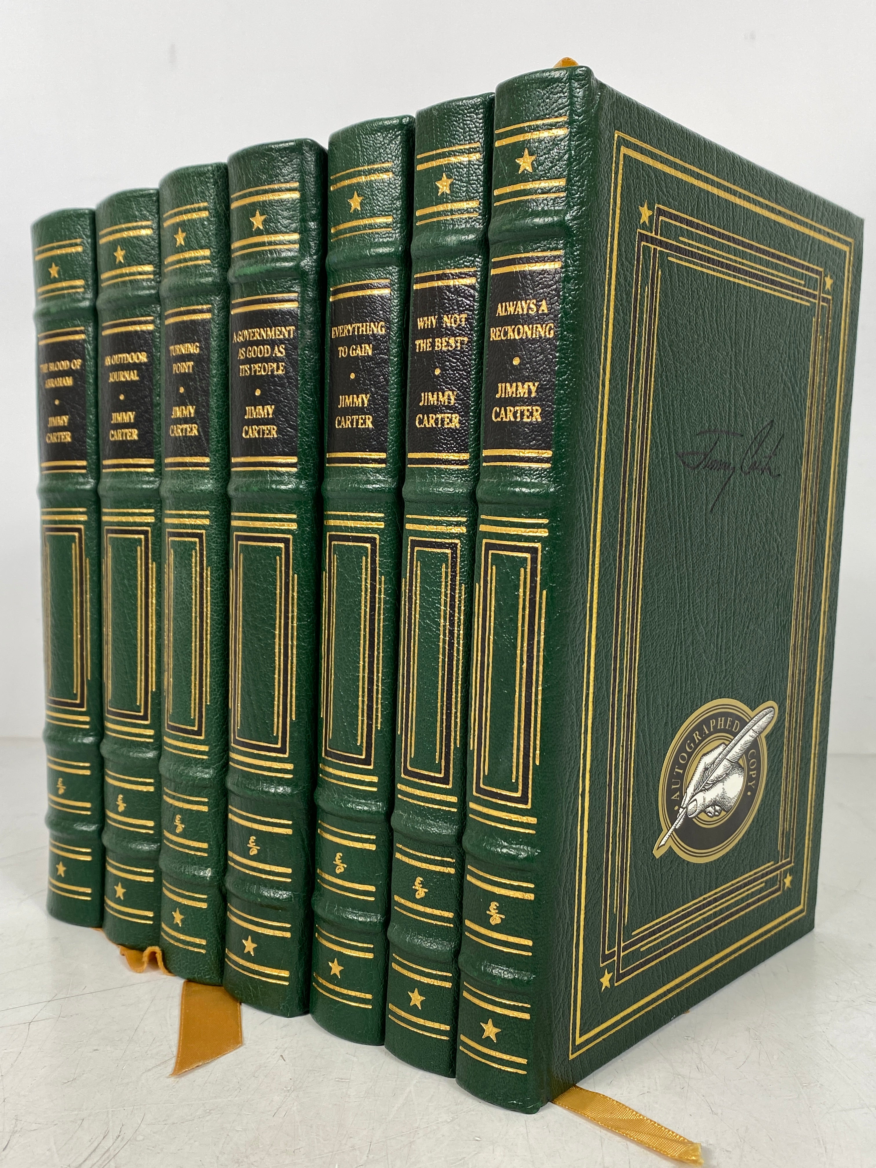 7 Volume Set: Jimmy Carter Selected Writings Easton Press Signed Leather Bound