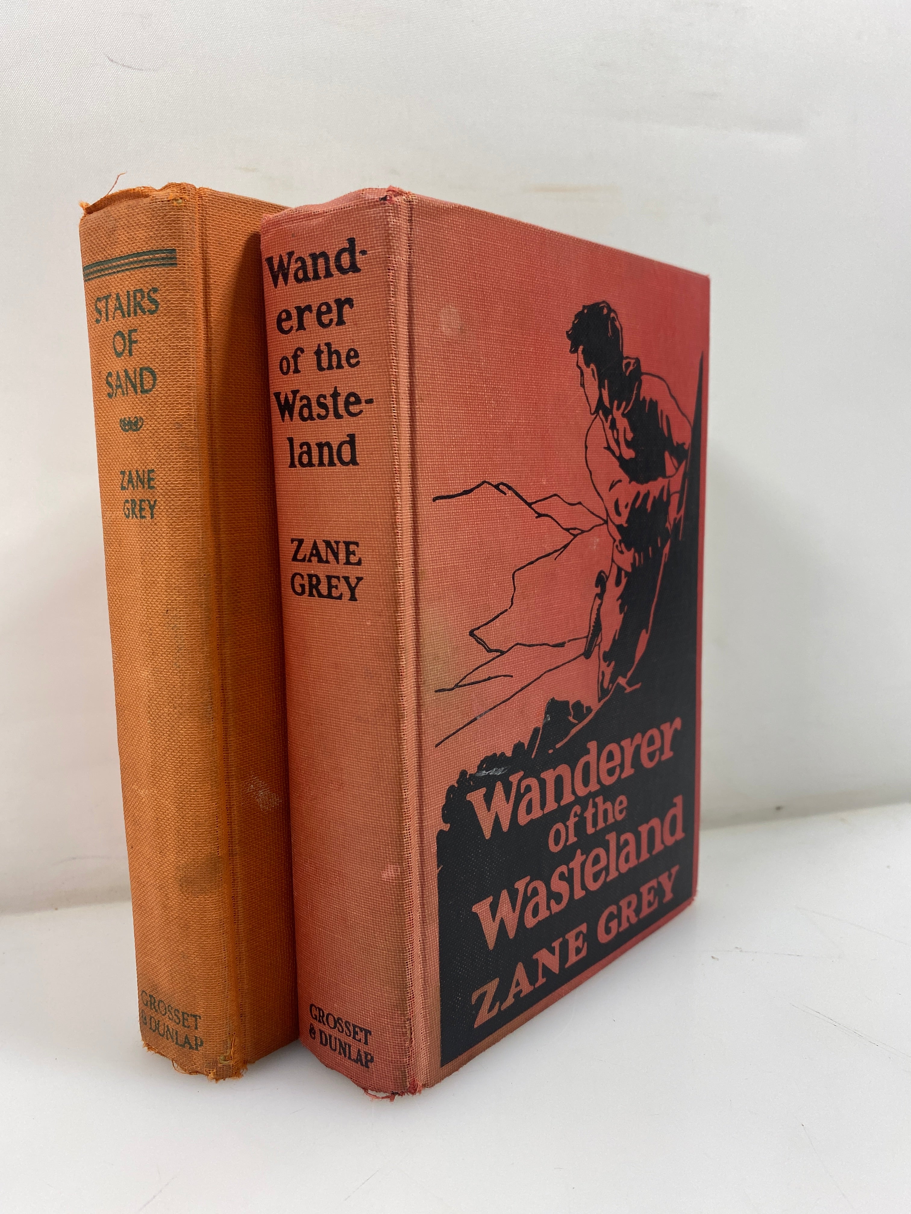 Lot of 2 Zane Grey HC Novels Stairs of Sand/Wanderer of the Wasteland 1920's