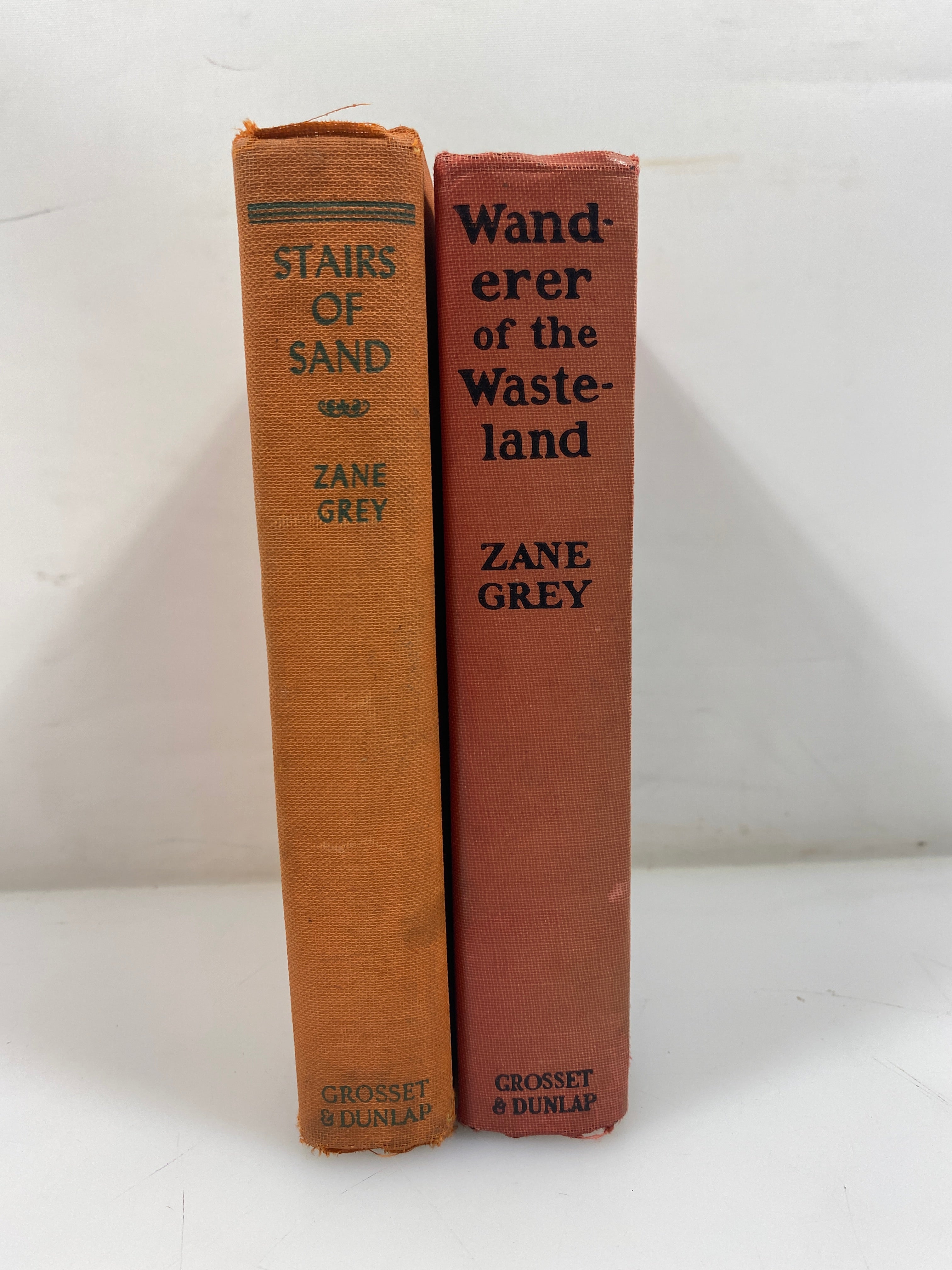 Lot of 2 Zane Grey HC Novels Stairs of Sand/Wanderer of the Wasteland 1920's