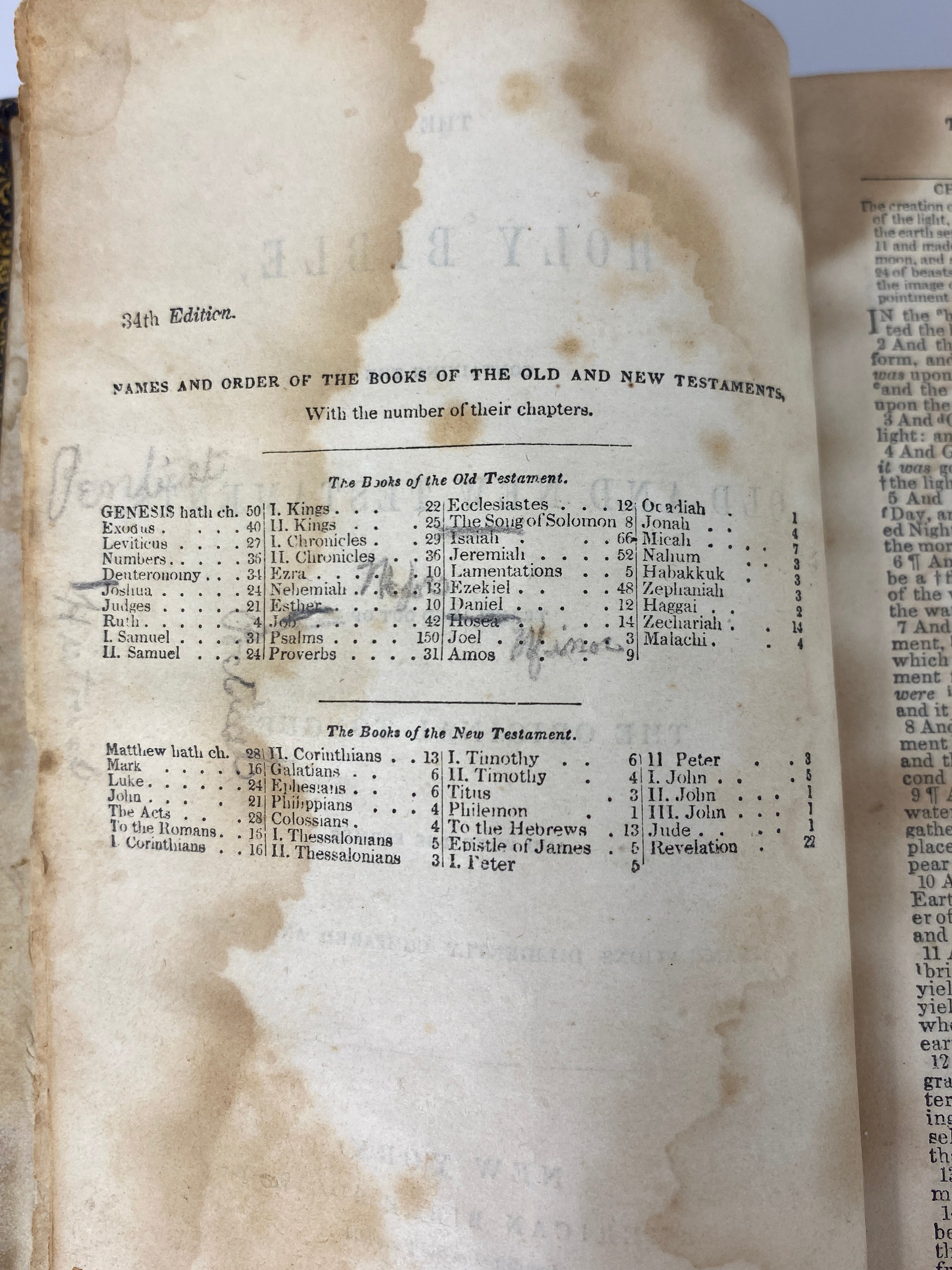 The Holy Bible Old & New Testaments 1856 American Bible Society Antique HC