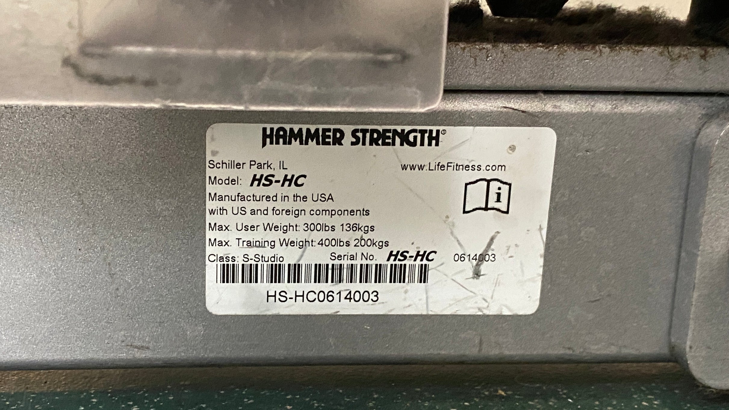 Hammer Strength Horizontal Calf Machine Model #HS-HC