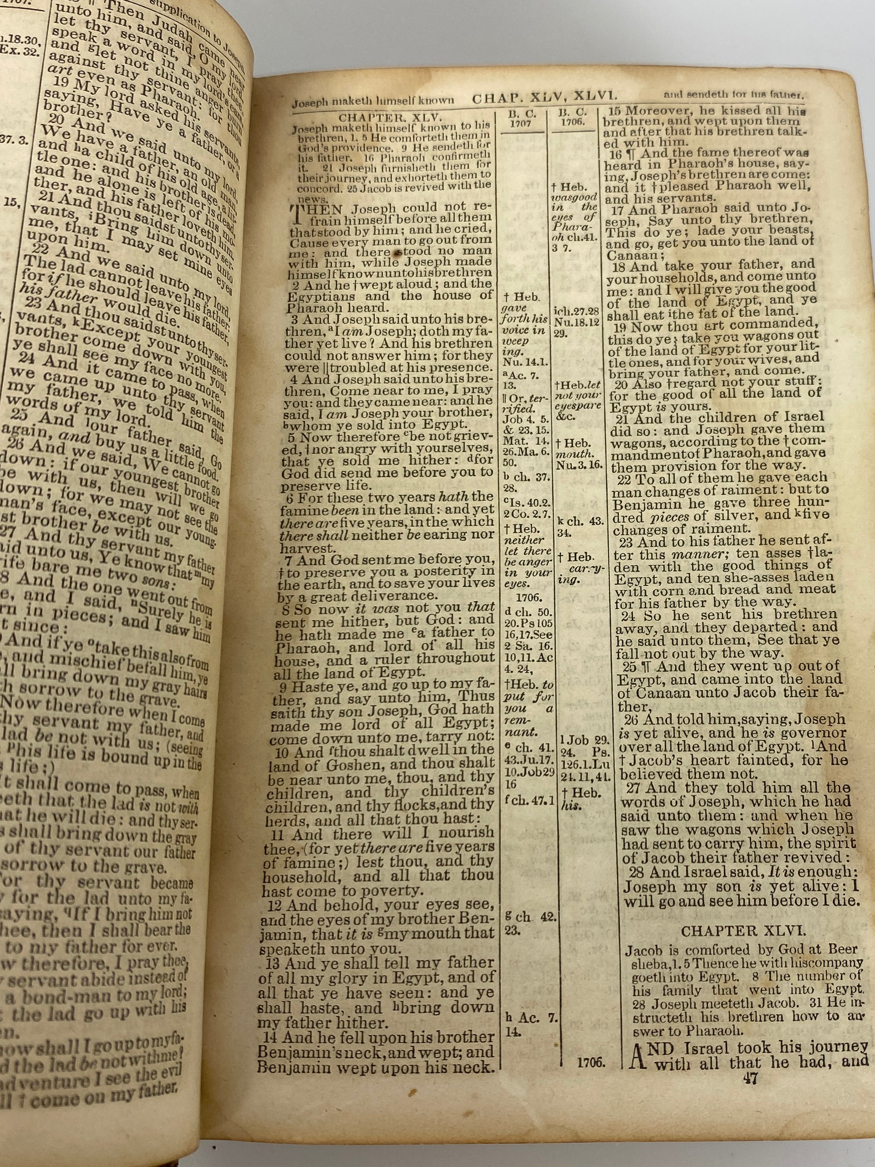 The Holy Bible Old & New Testaments 1856 American Bible Society Antique HC