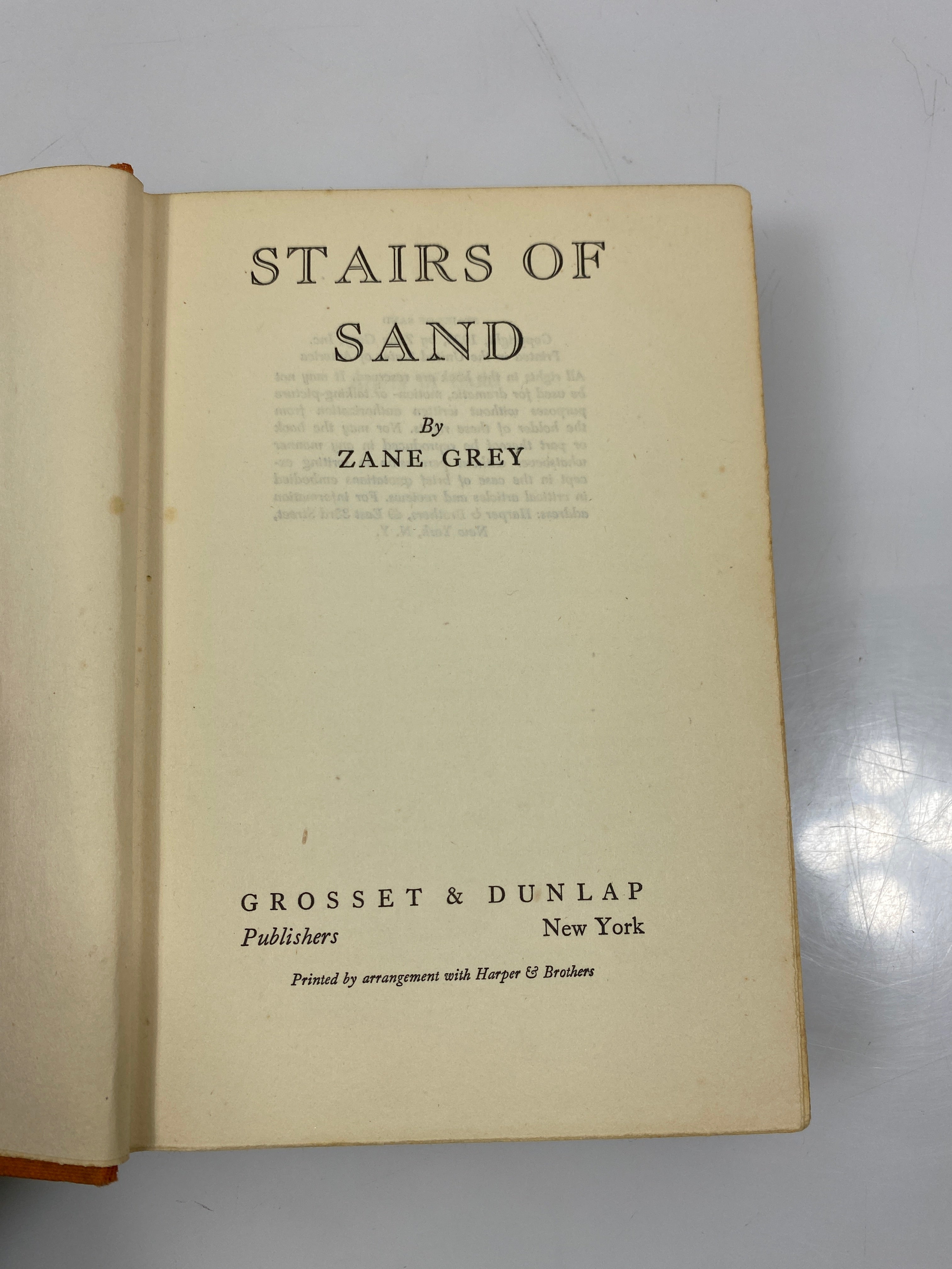 Lot of 2 Zane Grey HC Novels Stairs of Sand/Wanderer of the Wasteland 1920's