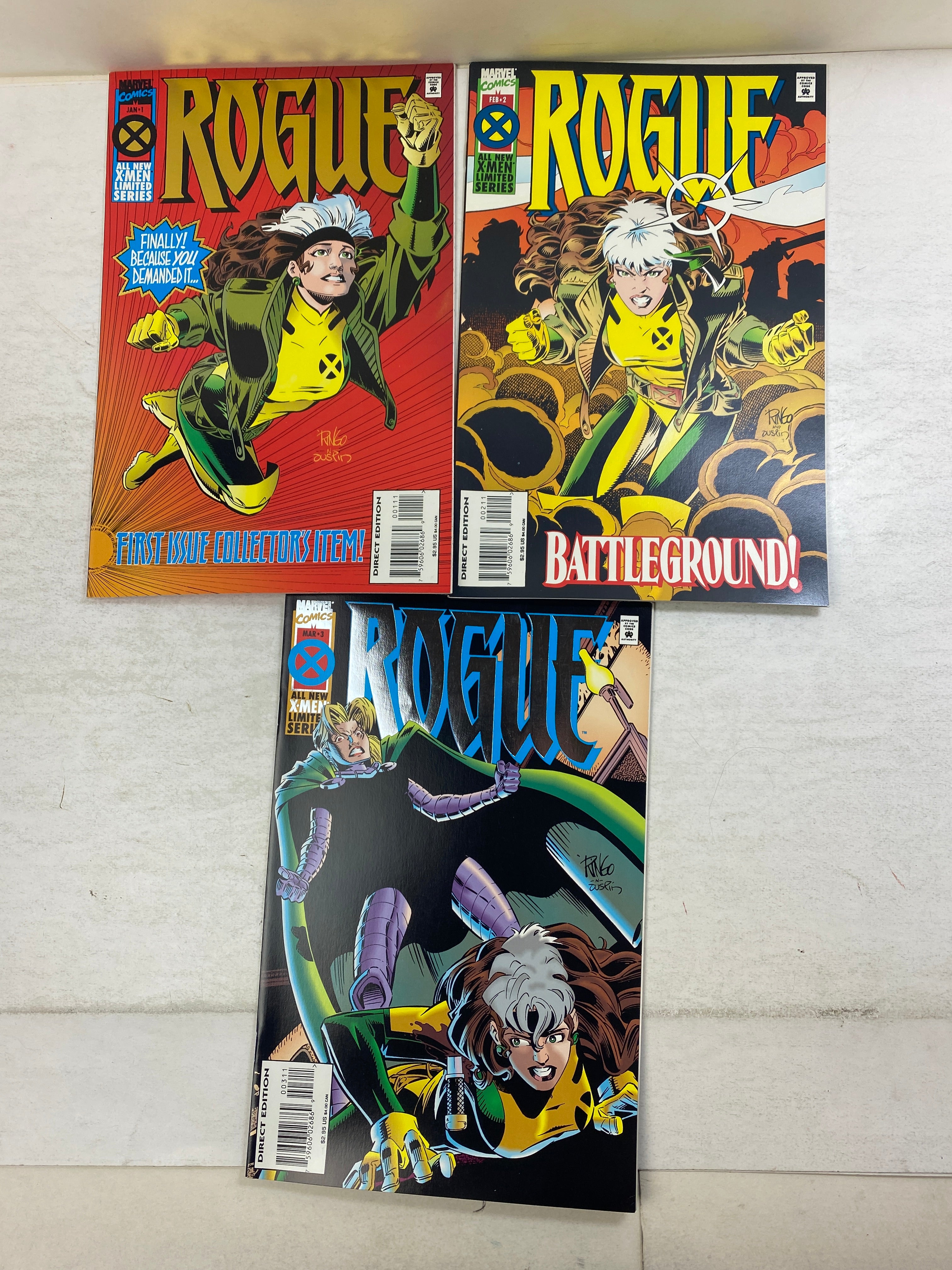 Lot of 3 Rogue Marvel Comics 1995