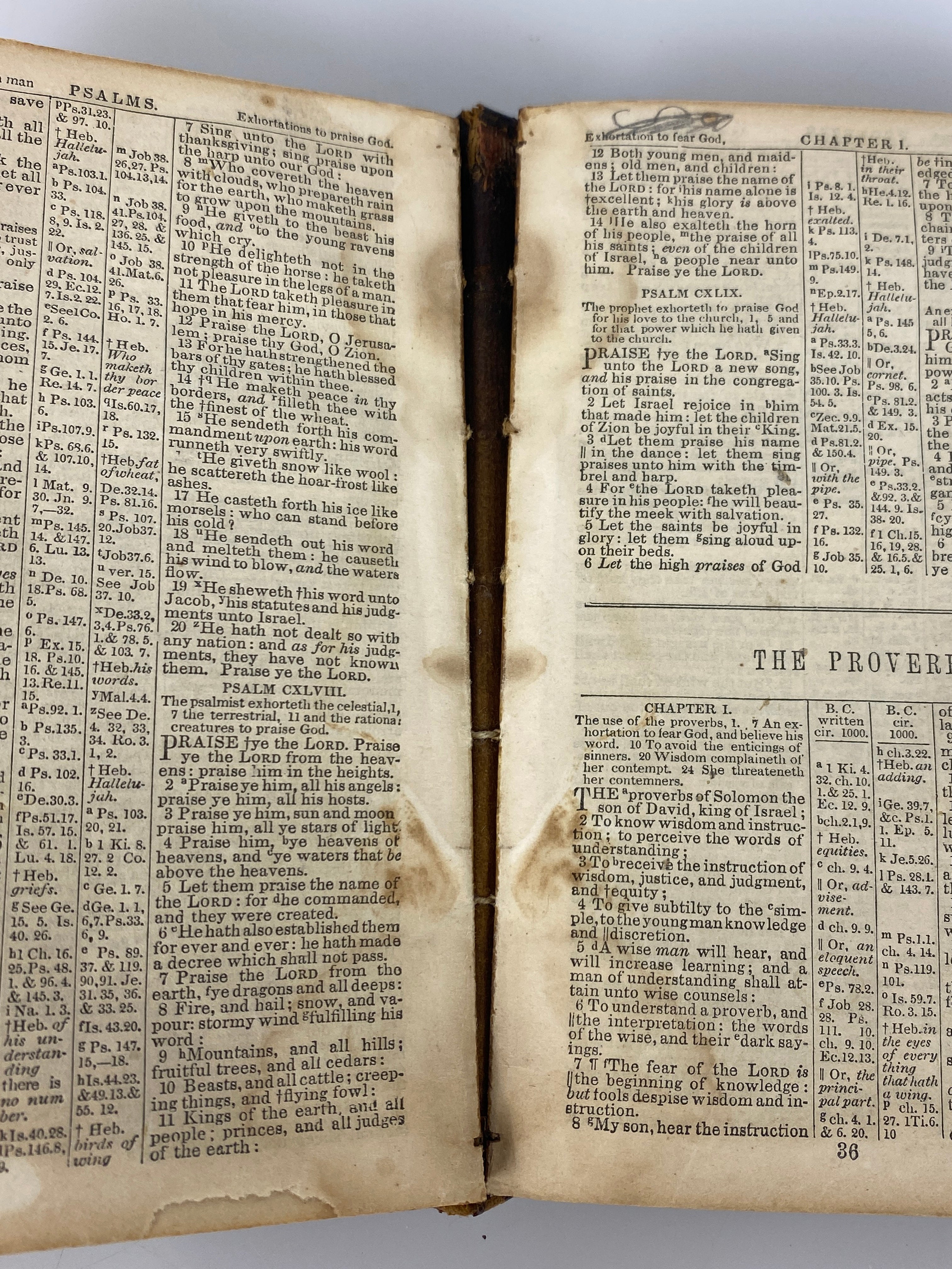 The Holy Bible Old & New Testaments 1856 American Bible Society Antique HC