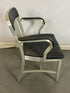 Metal Chair with Black Leather Upholstery