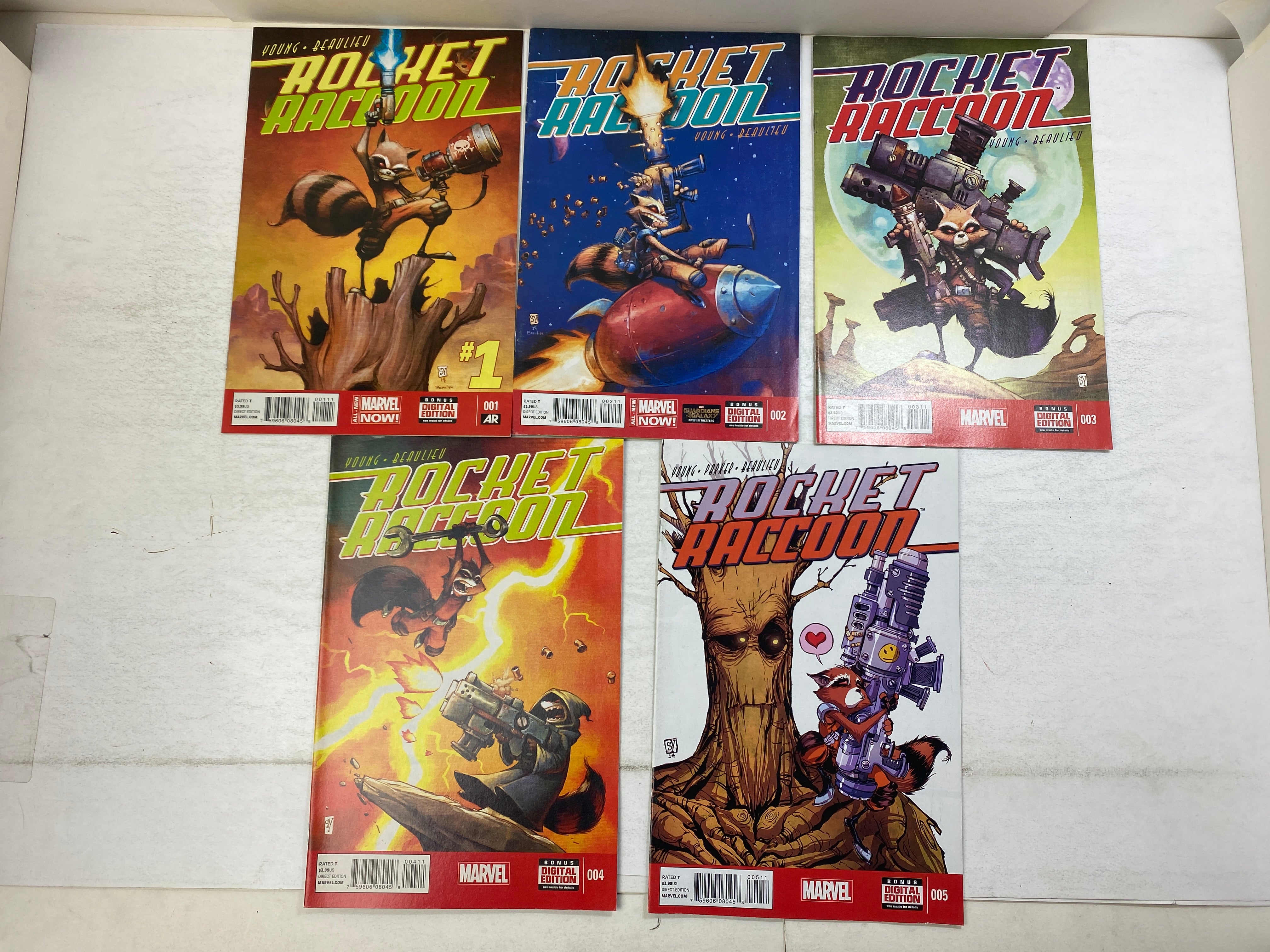 Lot of 5 Rocket Raccoon Marvel Comics 2014