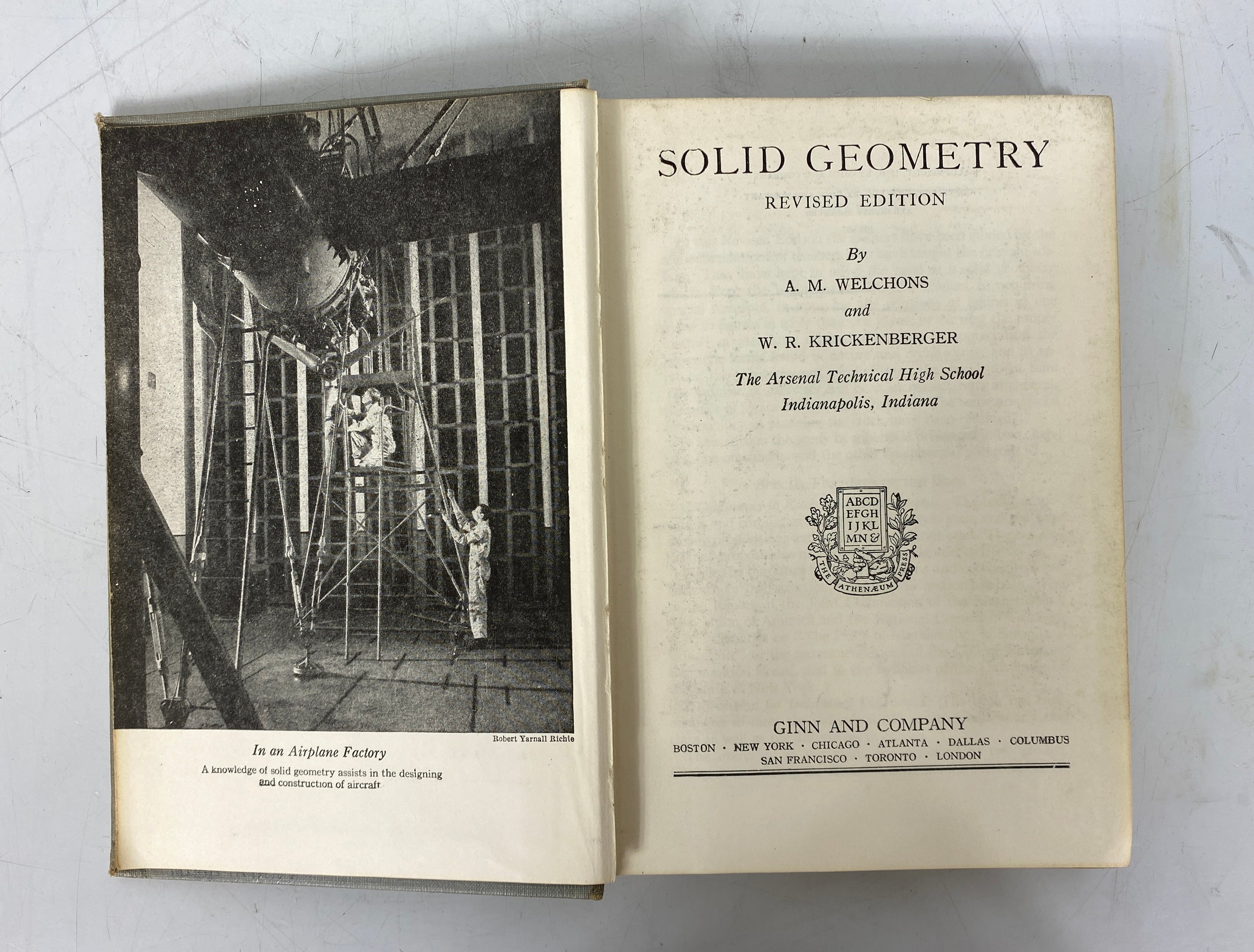 2 Vintage Textbooks: Solid Geometry/Non-Euclidean Geometry 1945-50 HC