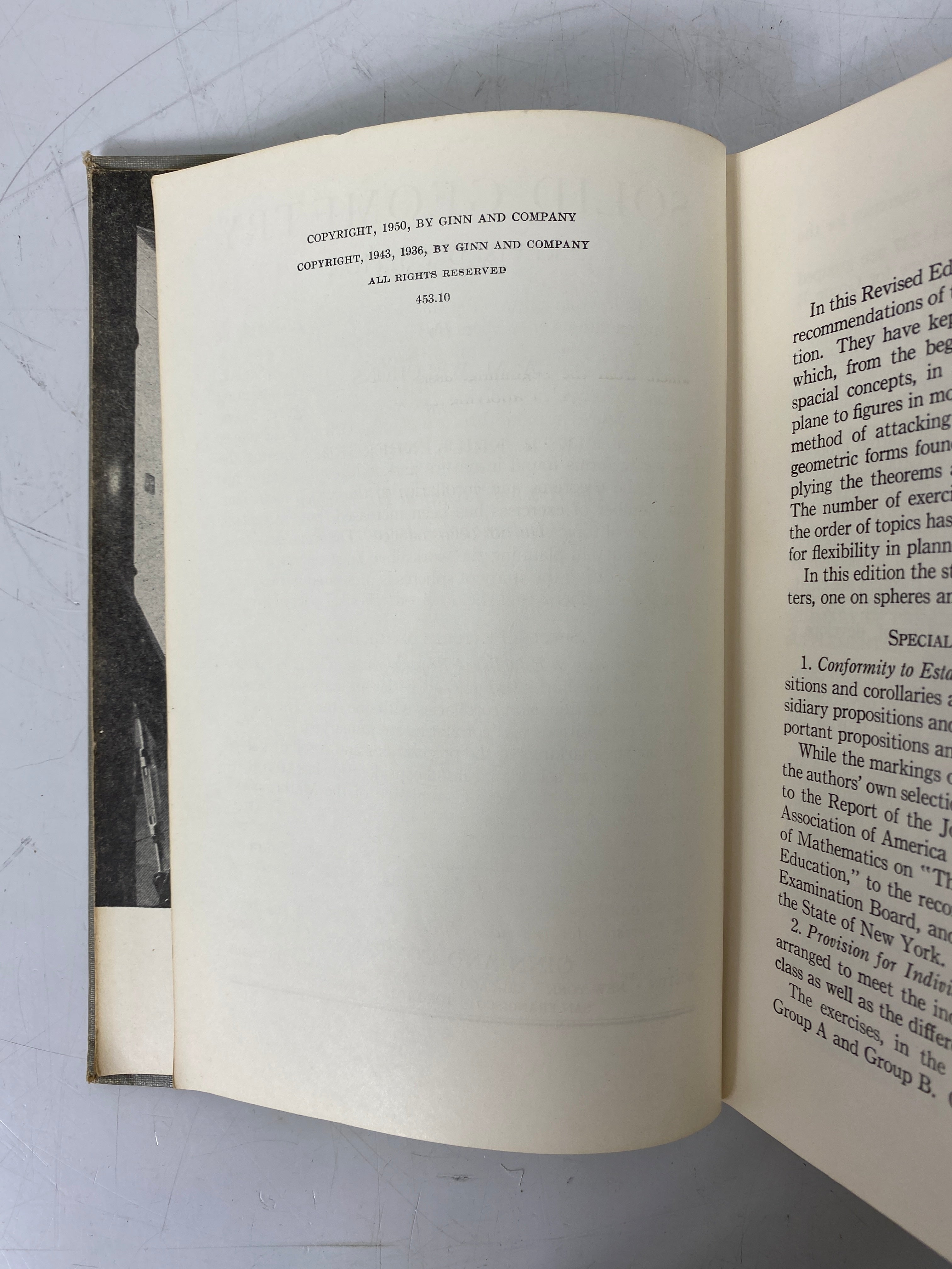 2 Vintage Textbooks: Solid Geometry/Non-Euclidean Geometry 1945-50 HC