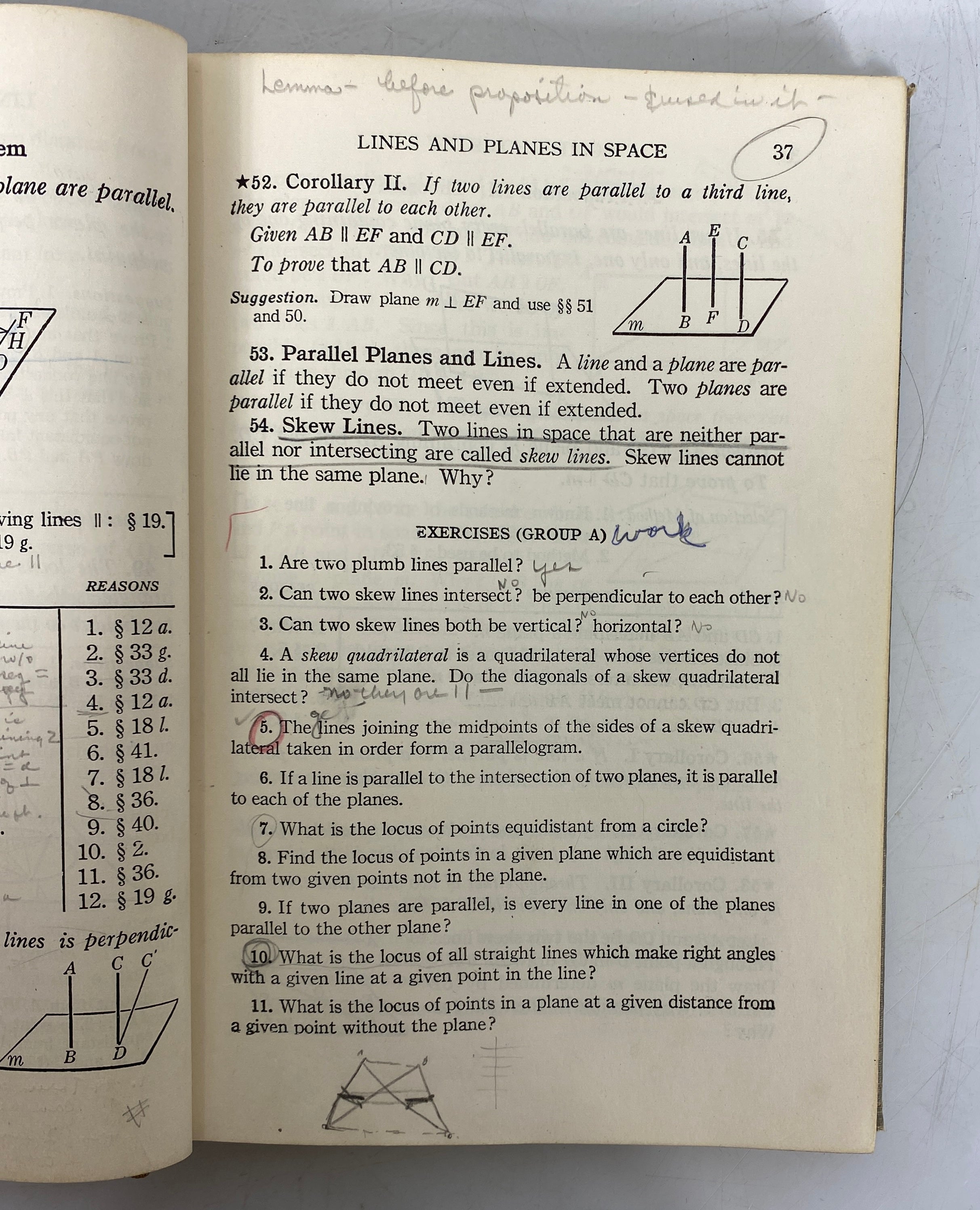 2 Vintage Textbooks: Solid Geometry/Non-Euclidean Geometry 1945-50 HC