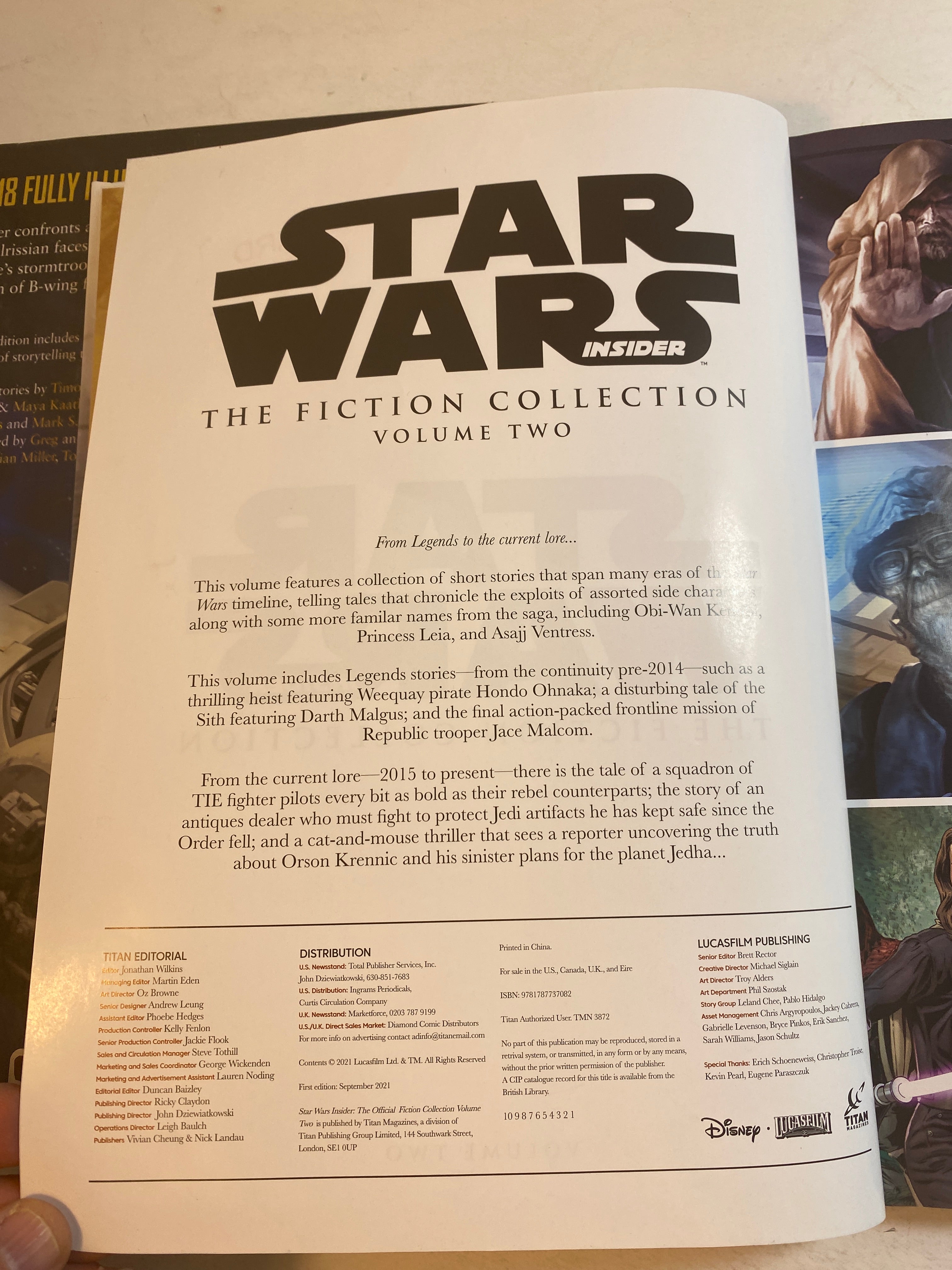 Lot of 2 Star Wars Insider Legends Fiction Collection Vols 1-2 2021