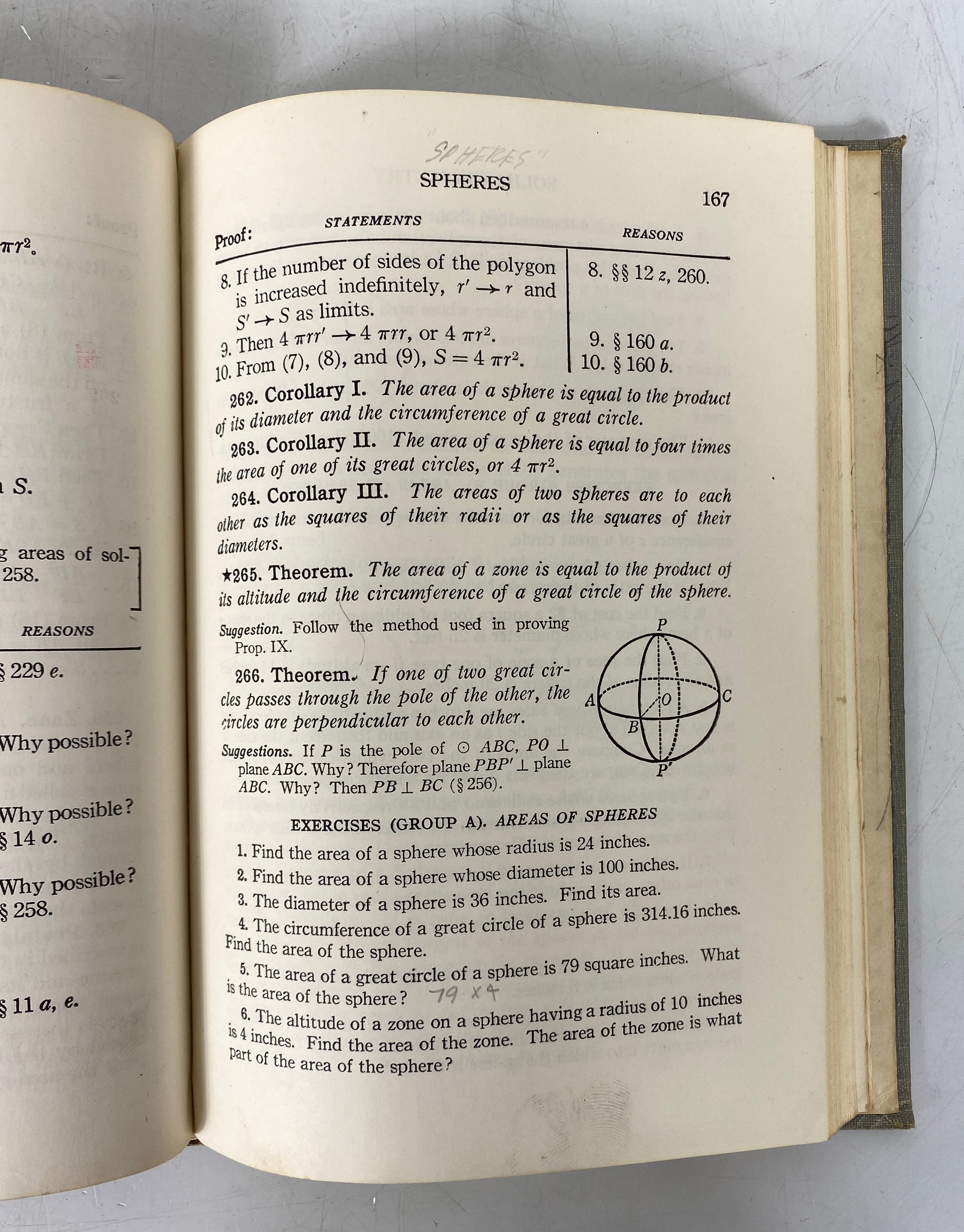 2 Vintage Textbooks: Solid Geometry/Non-Euclidean Geometry 1945-50 HC