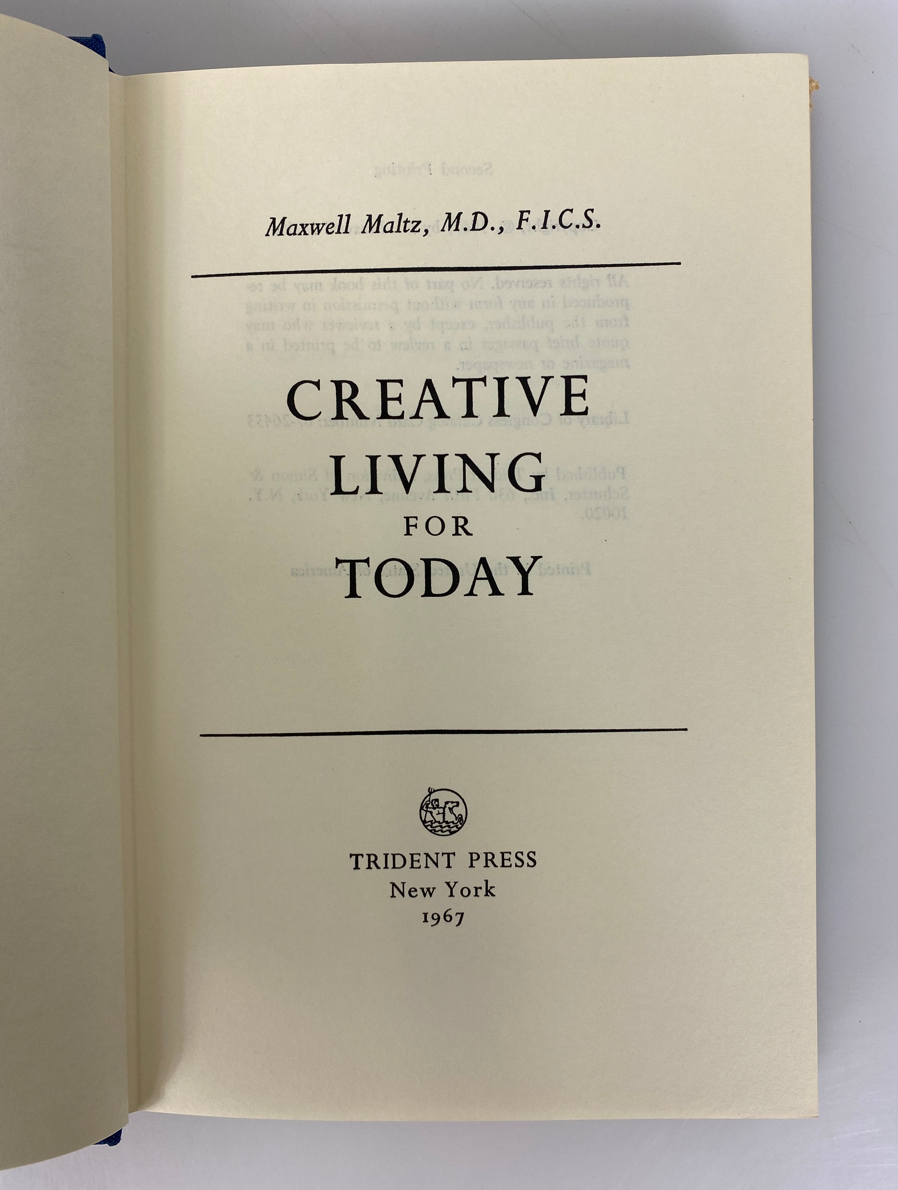 Creative Living for Today Maxwell Maltz Psycho-Cybernetics 1967 2nd Print HCDJ
