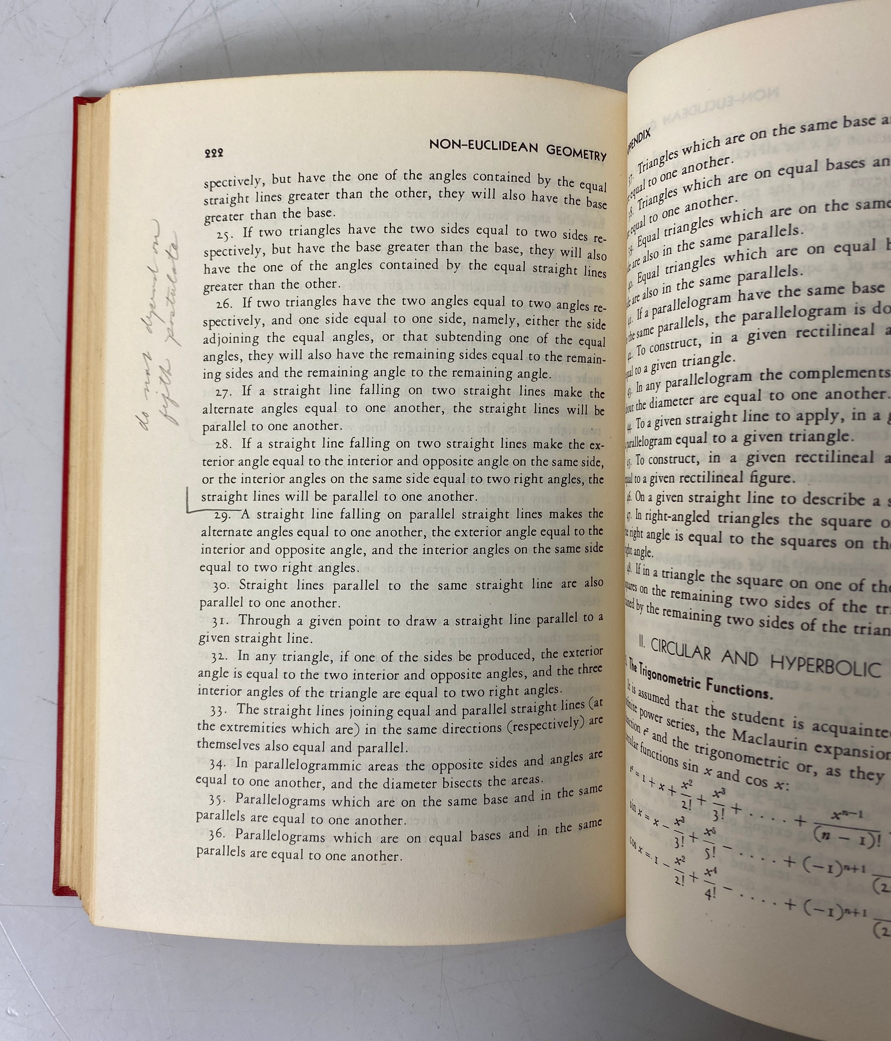 2 Vintage Textbooks: Solid Geometry/Non-Euclidean Geometry 1945-50 HC